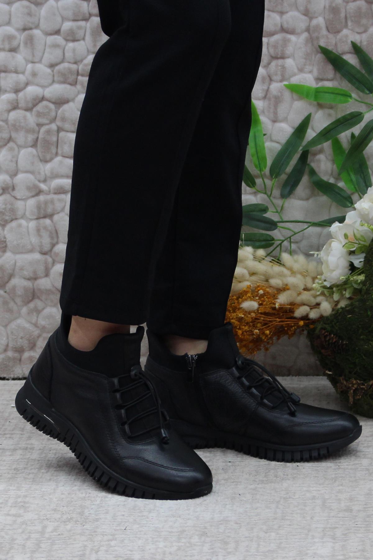 2007 Ortopedik Yumuşak Rahat Hakiki Deri Kadın Bot - Görsel 3