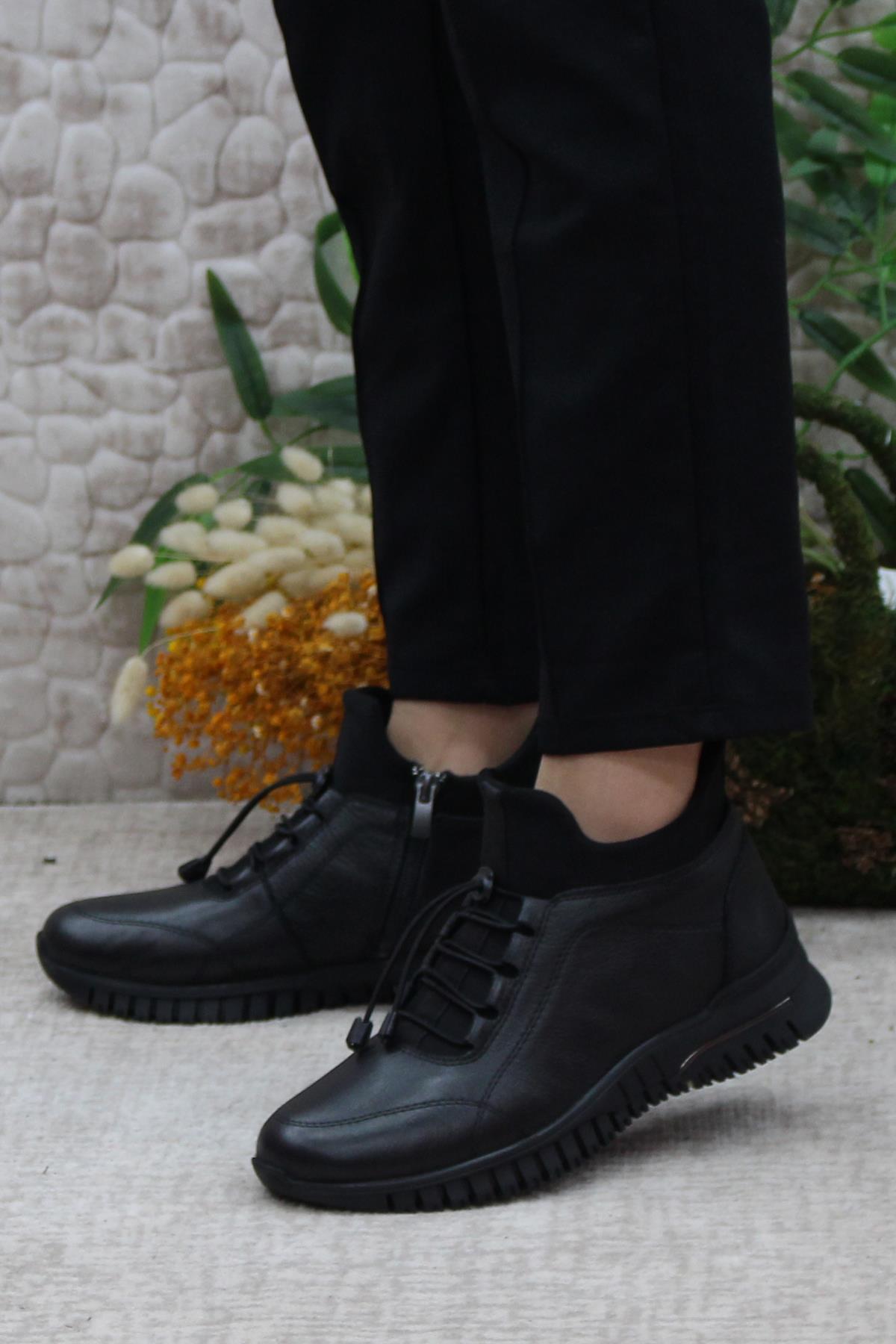 2007 Ortopedik Yumuşak Rahat Hakiki Deri Kadın Bot - Görsel 4