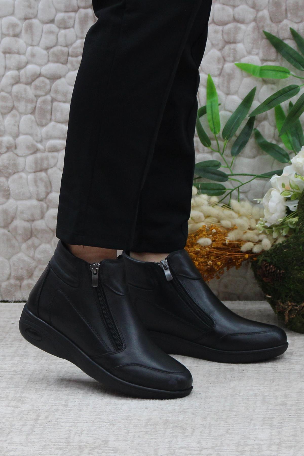 2004 Ortopedik Yumuşak Rahat Hakiki Deri Kadın Bot - Görsel 3