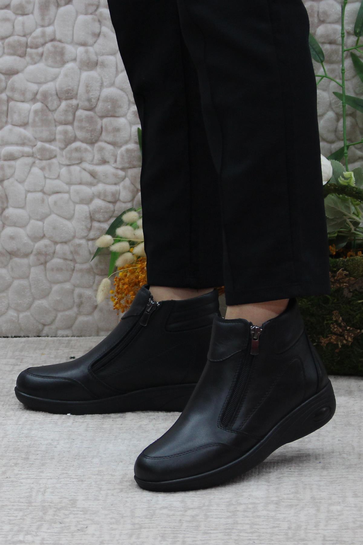 2004 Ortopedik Yumuşak Rahat Hakiki Deri Kadın Bot - Görsel 4