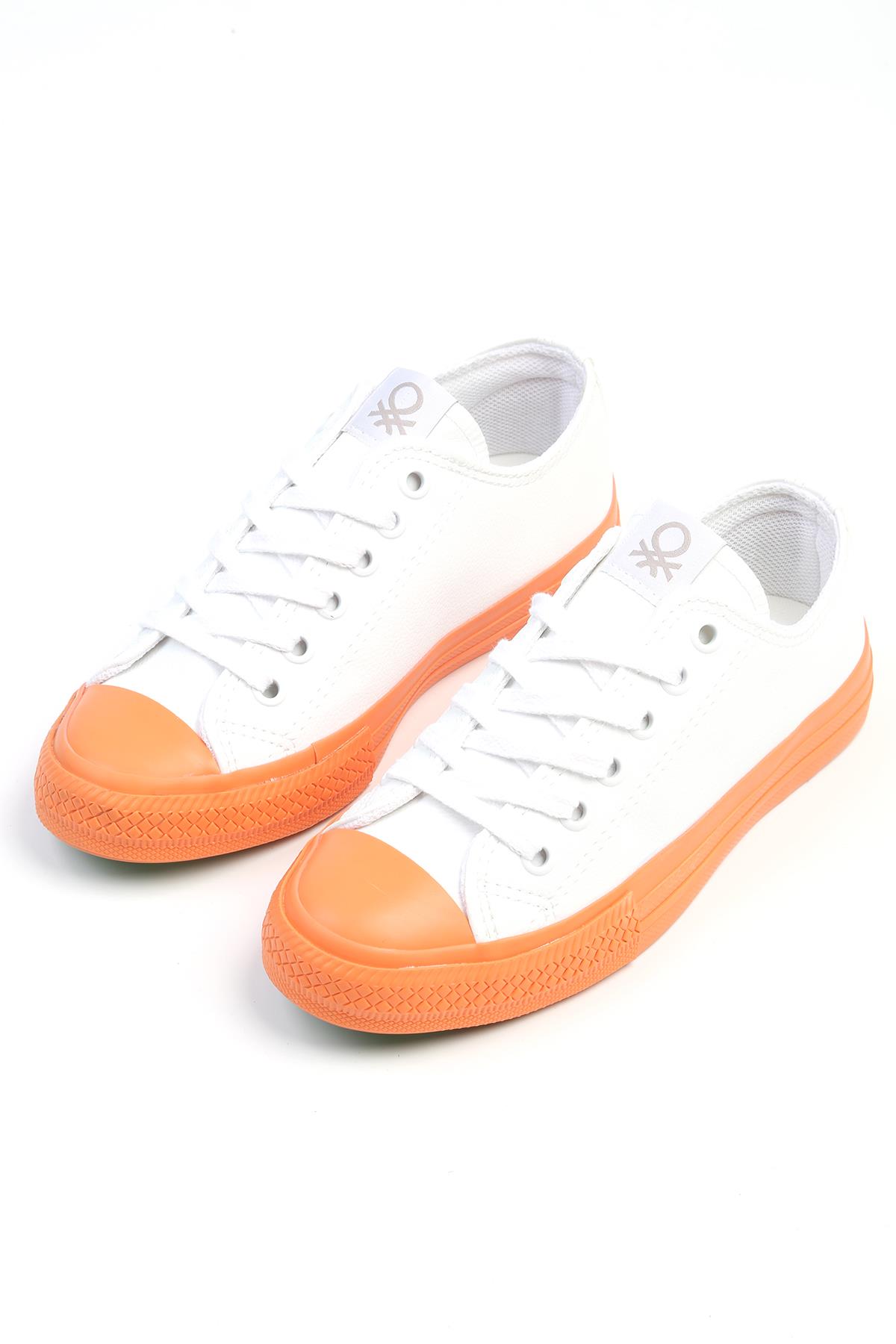 ® | BN-31040 - 3374 Beyaz Turuncu - Kadın Spor Ayakkabı - Görsel 5