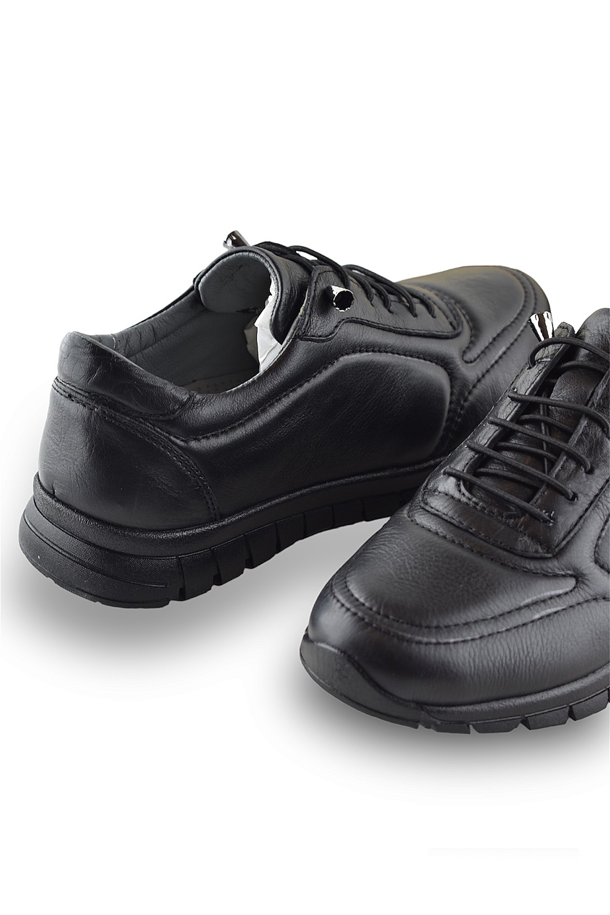 909 Tam Ortopedik Taban Hakiki Deri Erkek Ayakkabı Kadın Ayakkabı Kaymaz Taban Unisex Ayakkabı Lastikli Bağcık - Görsel 5