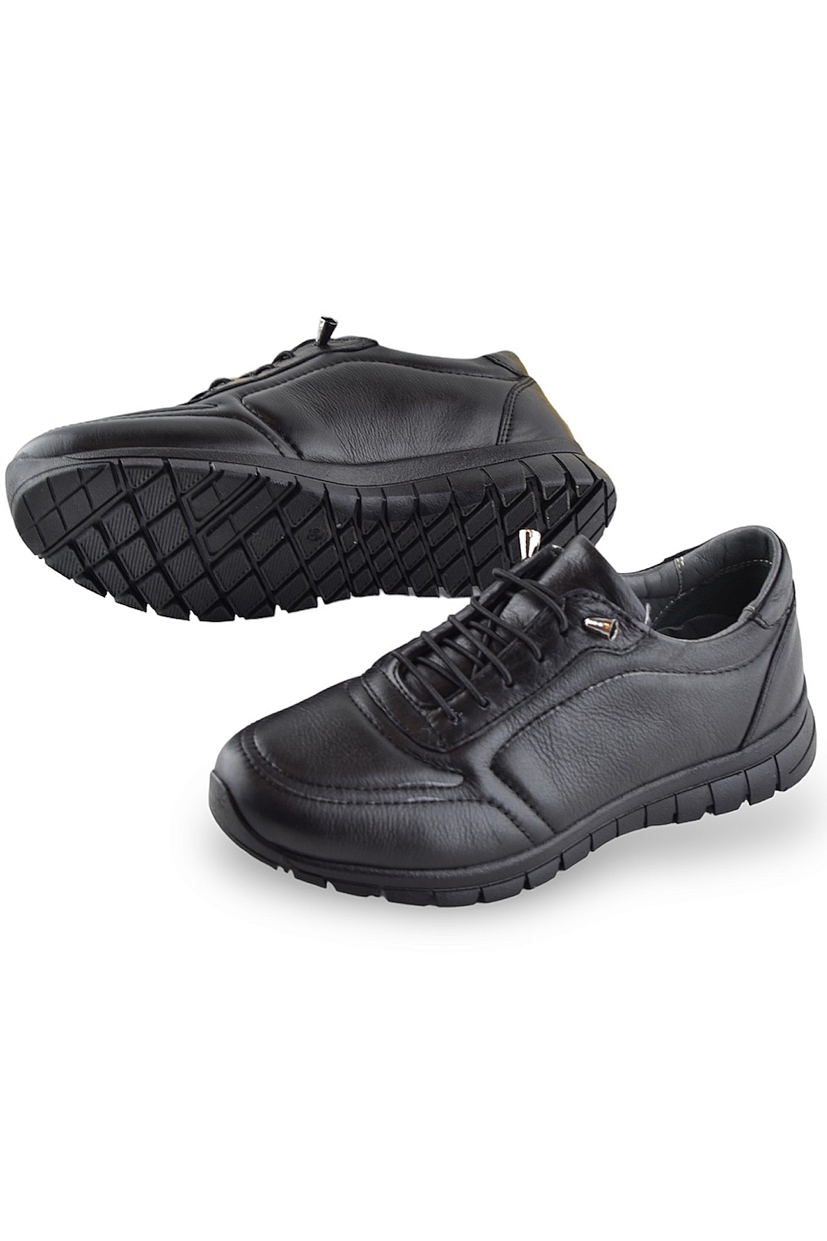 909 Tam Ortopedik Taban Hakiki Deri Erkek Ayakkabı Kadın Ayakkabı Kaymaz Taban Unisex Ayakkabı Lastikli Bağcık - Görsel 6