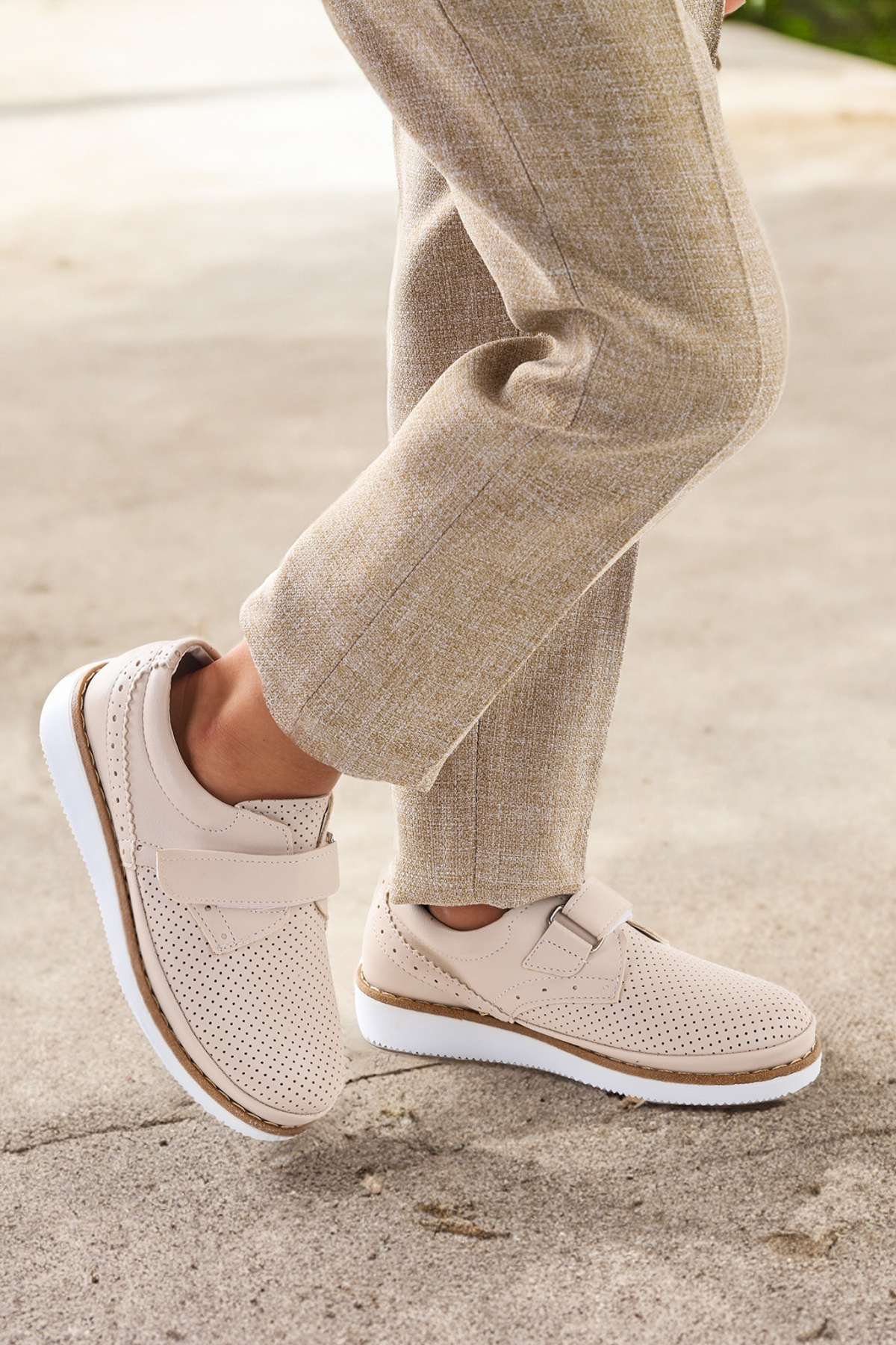 Cırtlı Erkek Çocuk Okul Sünnet Ayakkabısı 100 Cilt Bej - Görsel 4