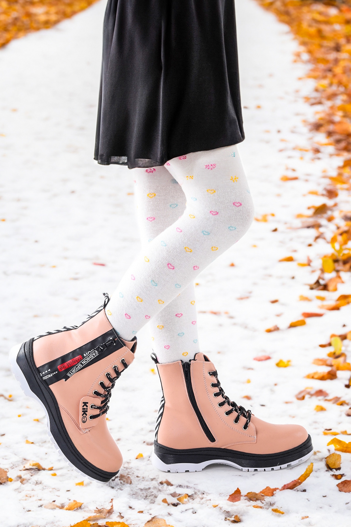 Fermuarlı Termo Taban Kız Çocuk Bot 623 Cilt Pudra - Görsel 2