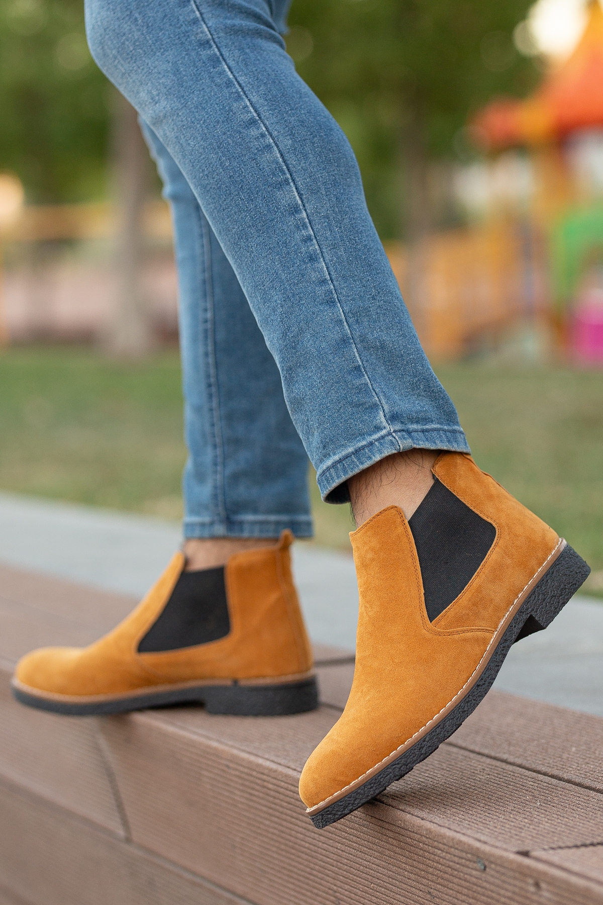 Unisex Chelsea Bot Garantili Ürün .30141 Süet Tarçın - Görsel 3