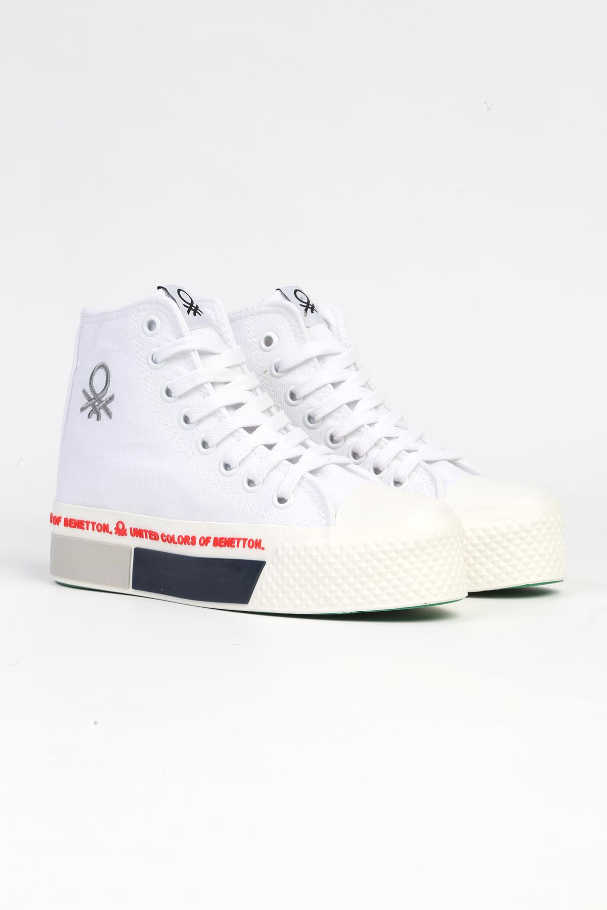 ® | BN-30942 - 3114 Beyaz Kırmızı - Kadın Spor Ayakkabı - Görsel 3