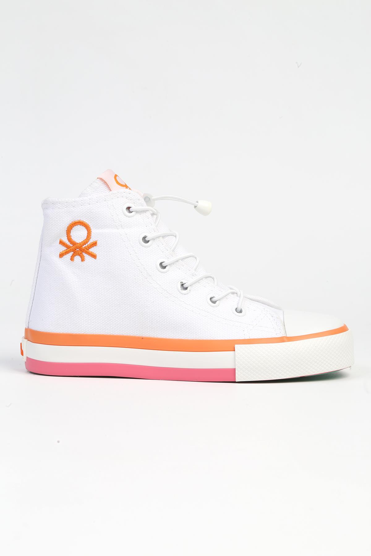 ® | BN-90193 - 3394 Beyaz Turuncu - Çocuk Spor Ayakkabı - Görsel 2