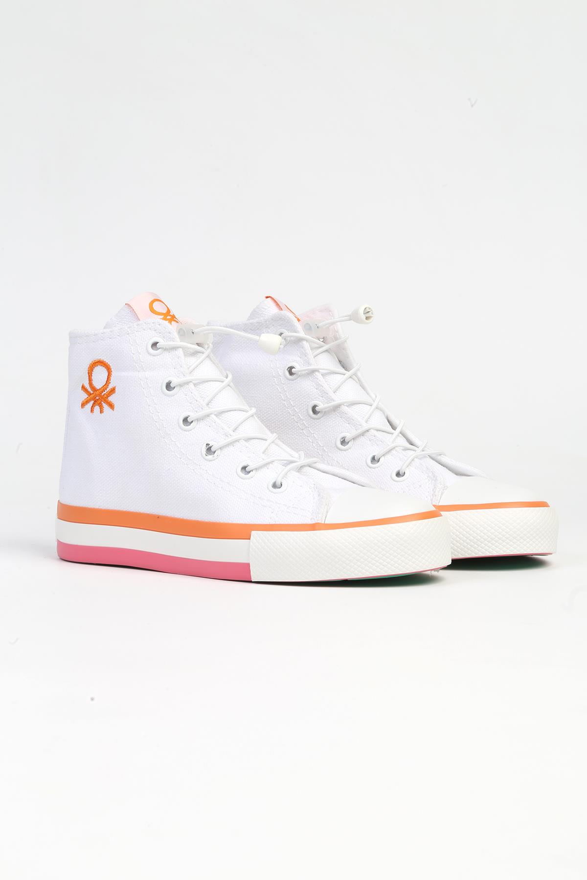 ® | BN-90193 - 3394 Beyaz Turuncu - Çocuk Spor Ayakkabı - Görsel 3