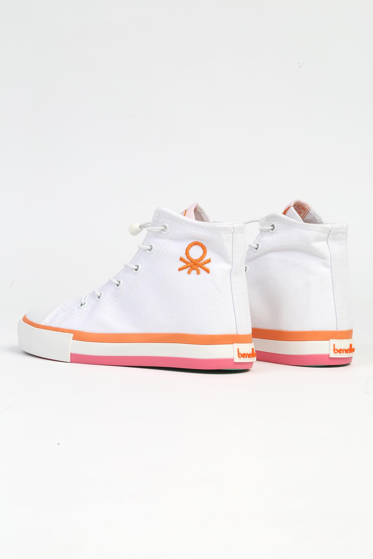 ® | BN-90193 - 3394 Beyaz Turuncu - Çocuk Spor Ayakkabı - Görsel 4