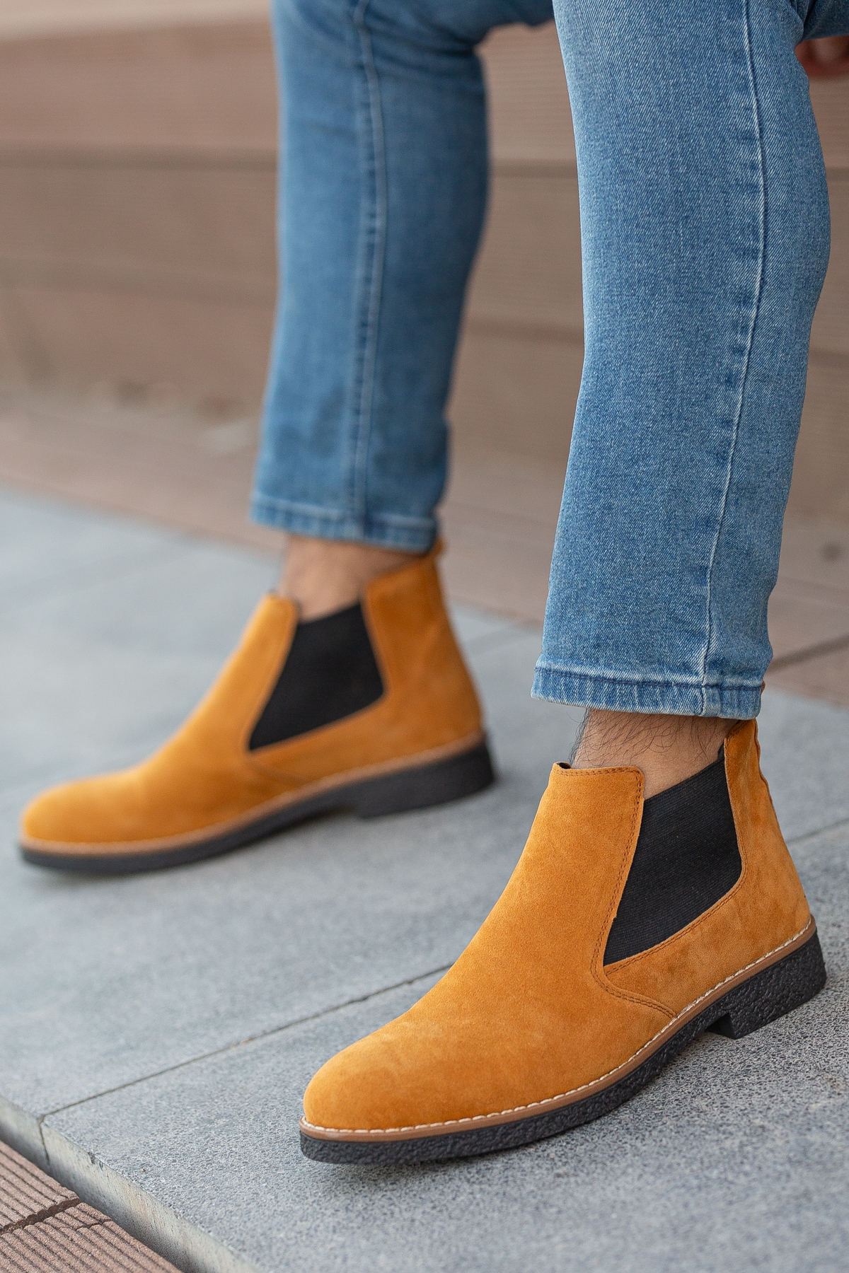 Unisex Chelsea Bot Garantili Ürün .30141 Süet Tarçın - Görsel 4