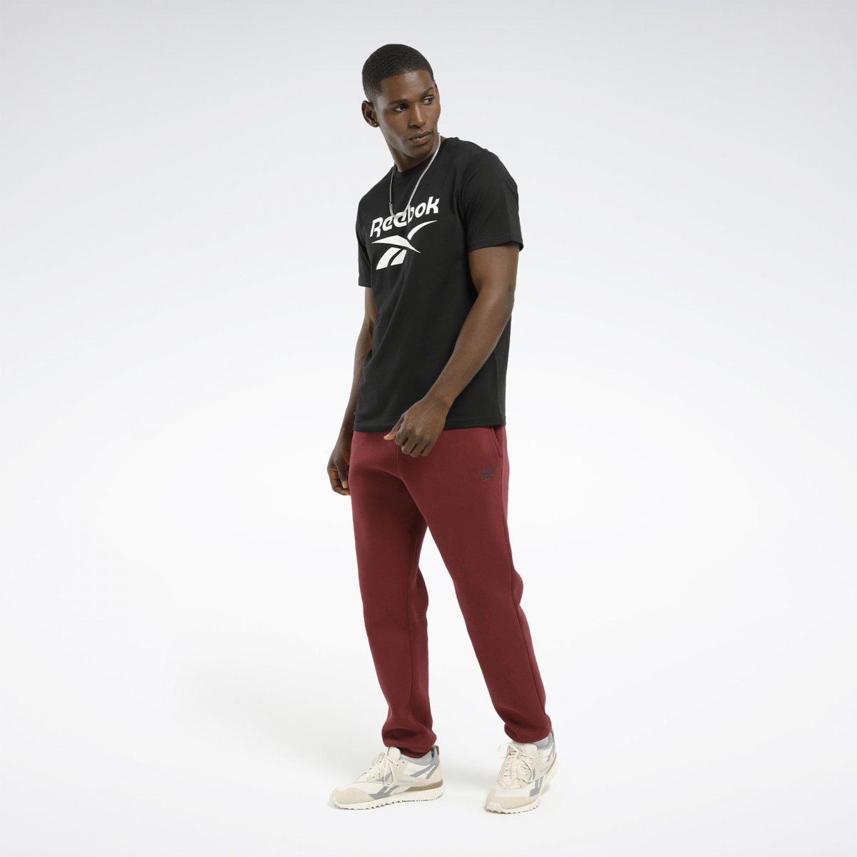Reebok RI LEFT LEG JOGGER Bordo Erkek Eşofman Altı