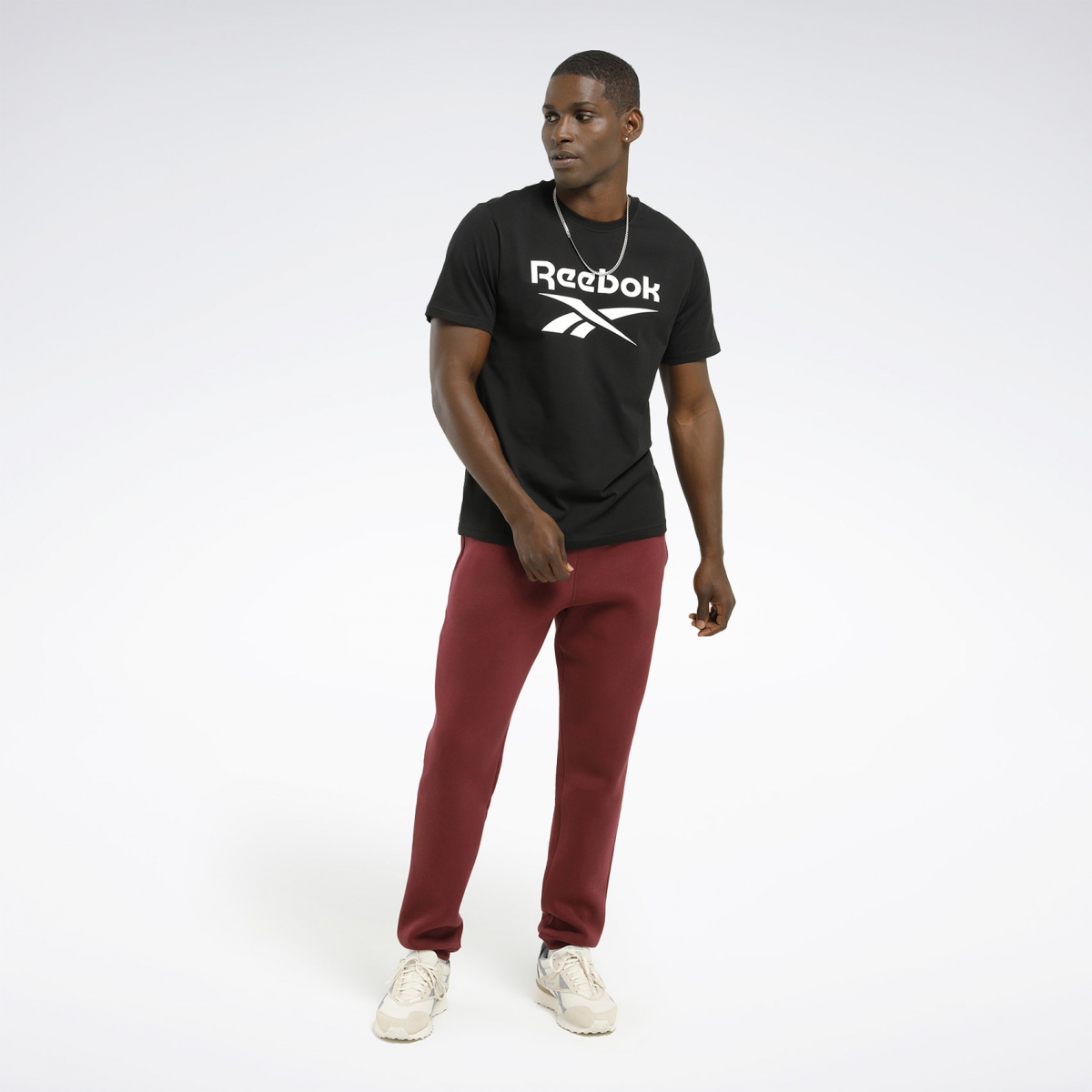 Reebok RI LEFT LEG JOGGER Bordo Erkek Eşofman Altı