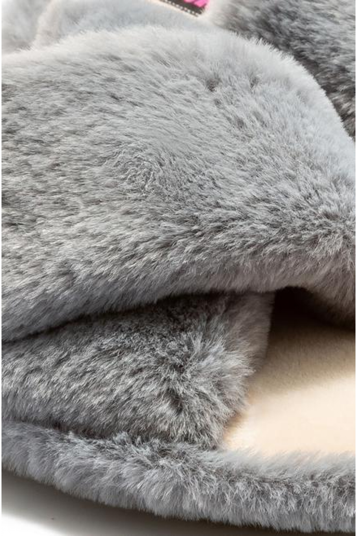 Twigy Çapraz Peluş Gri Kadın Panduf Terlik CC0183 - Görsel 3