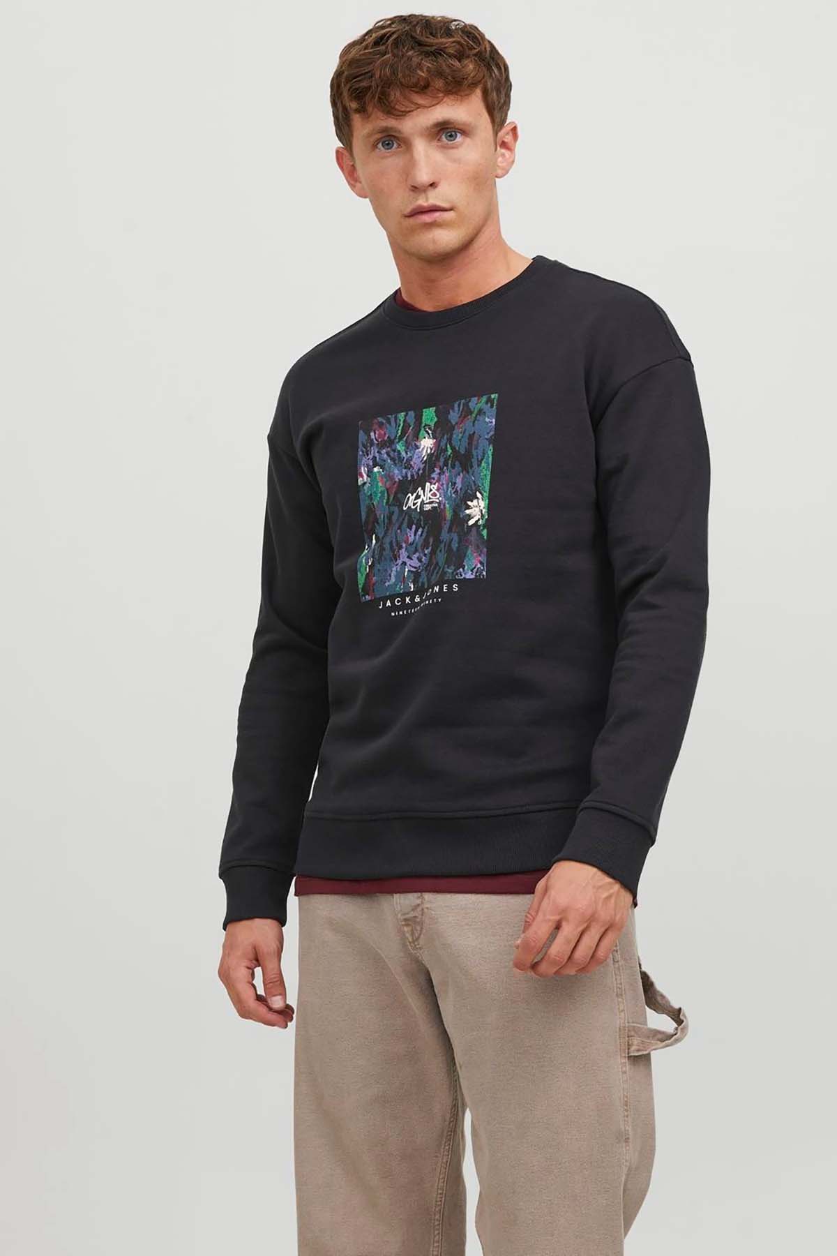 Erkek Jorsılverlake Bisiklet Yaka Sweatshirt 12242366 Siyah