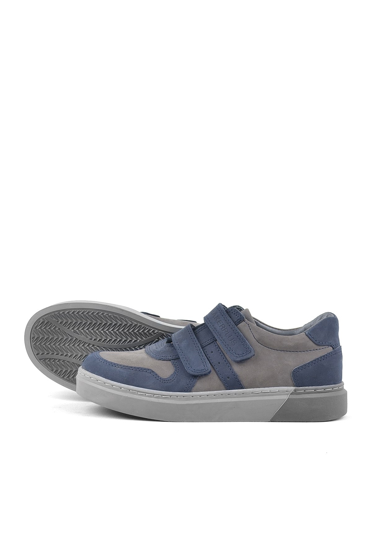 Hakiki Deri Lacivert Cırtlı Erkek Çocuk Sneaker - Görsel 6