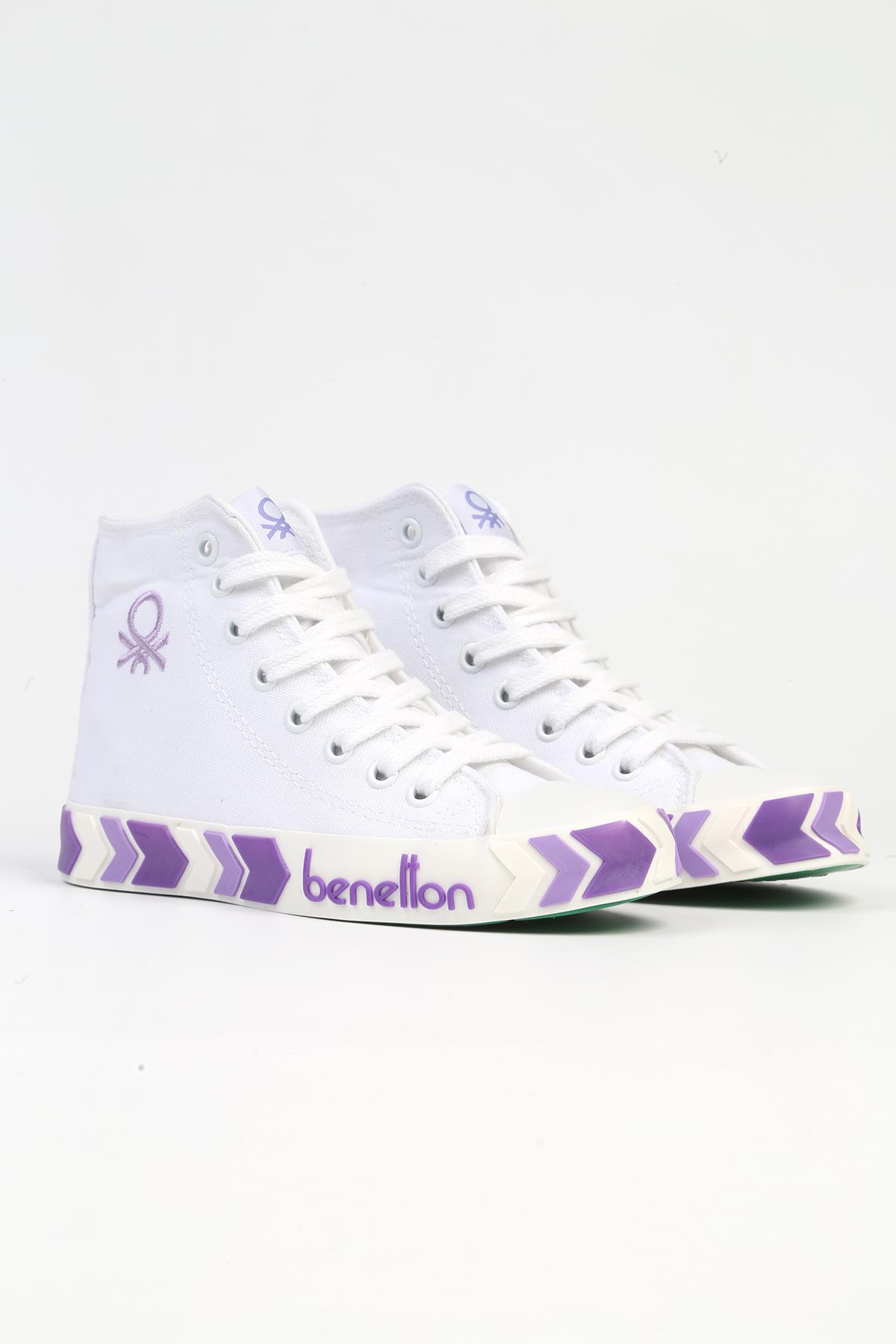 ® | BN-90621-3374 Beyaz Lila - Kadın Spor Ayakkabı - Görsel 3