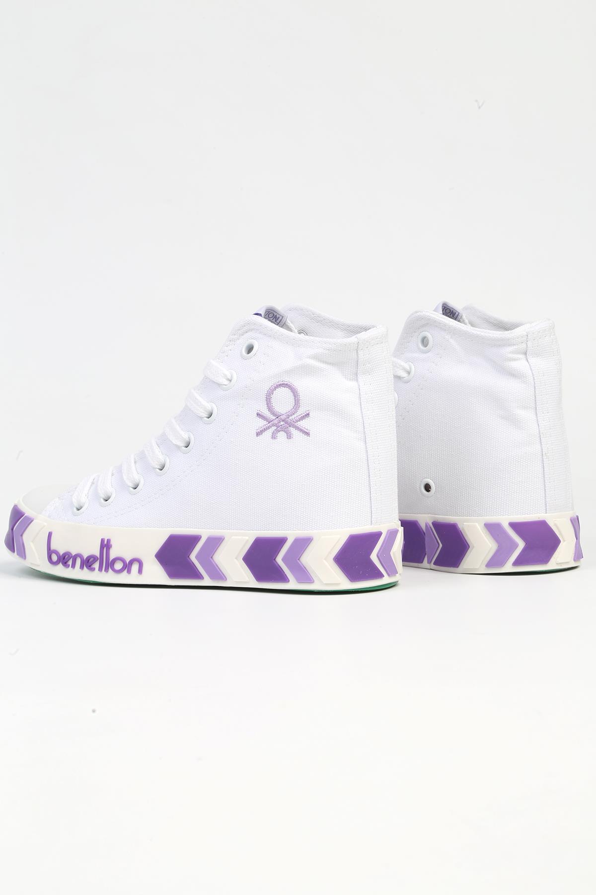 ® | BN-90621-3374 Beyaz Lila - Kadın Spor Ayakkabı - Görsel 4