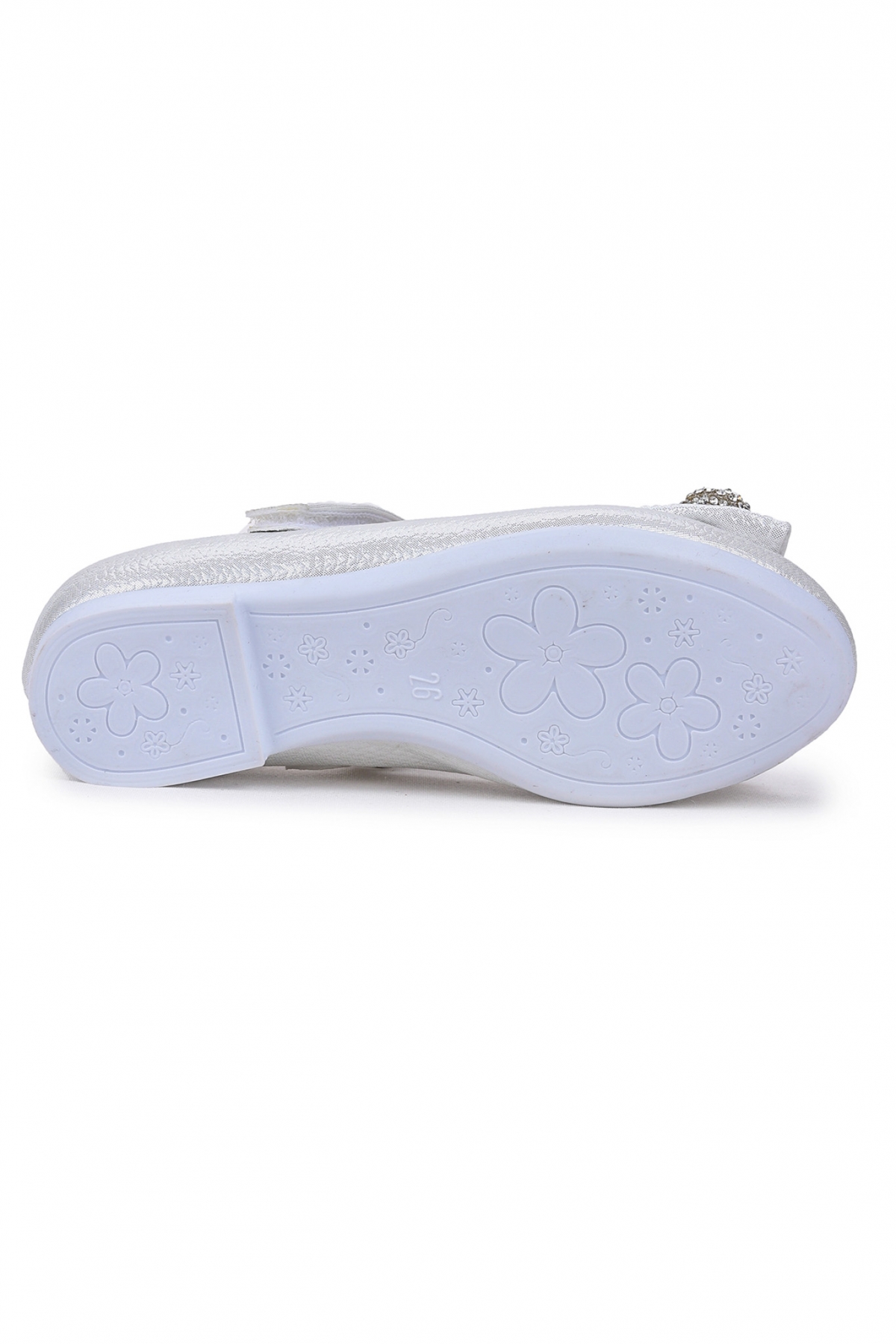 Bowtie Papyon Taşlı Cırtlı Kız Çocuk Babet Ayakkabı Sedef - Görsel 5