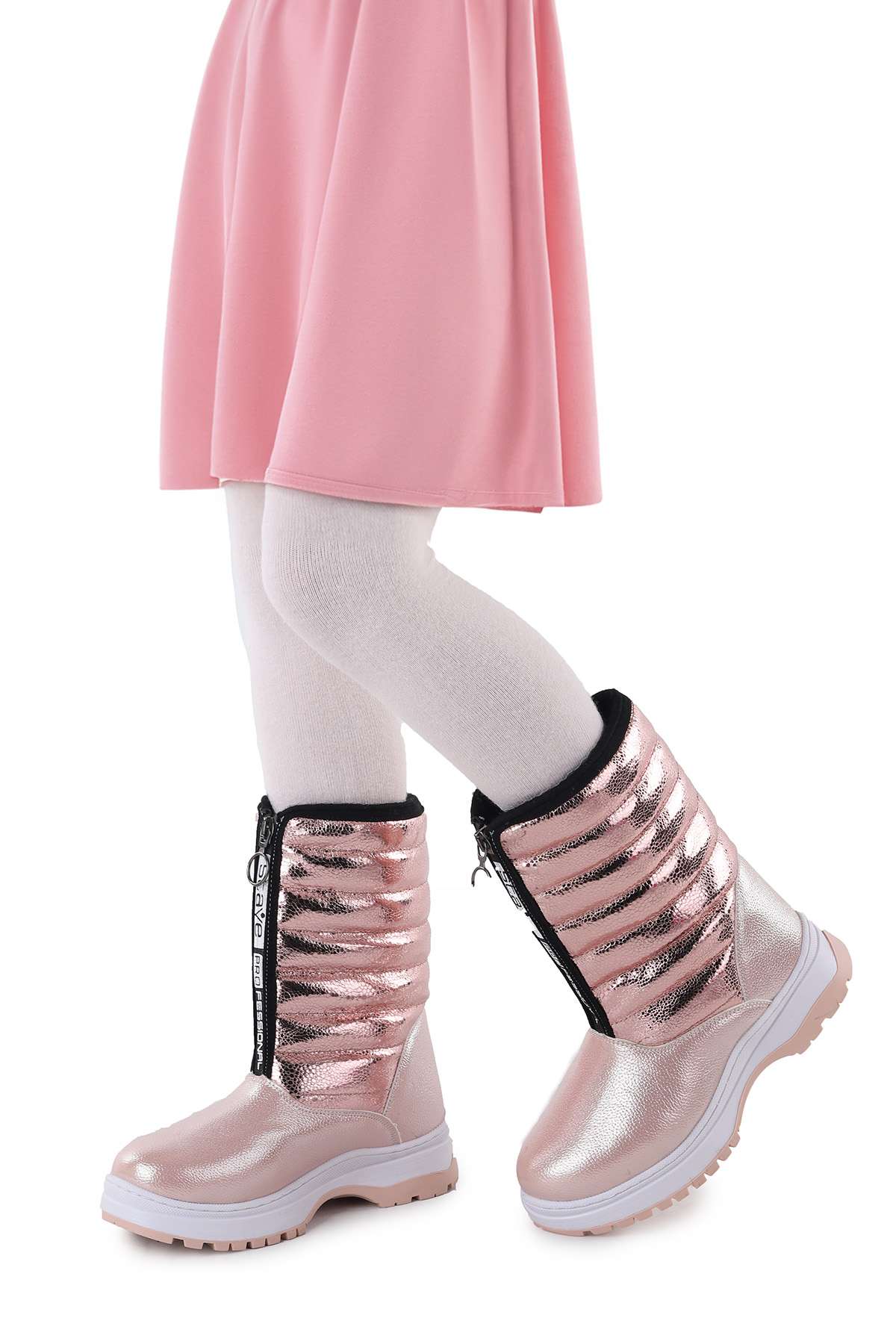 Vakko Fermuarlı Kız Çocuk Kar Botu Arz 2732 Pudra - Görsel 3