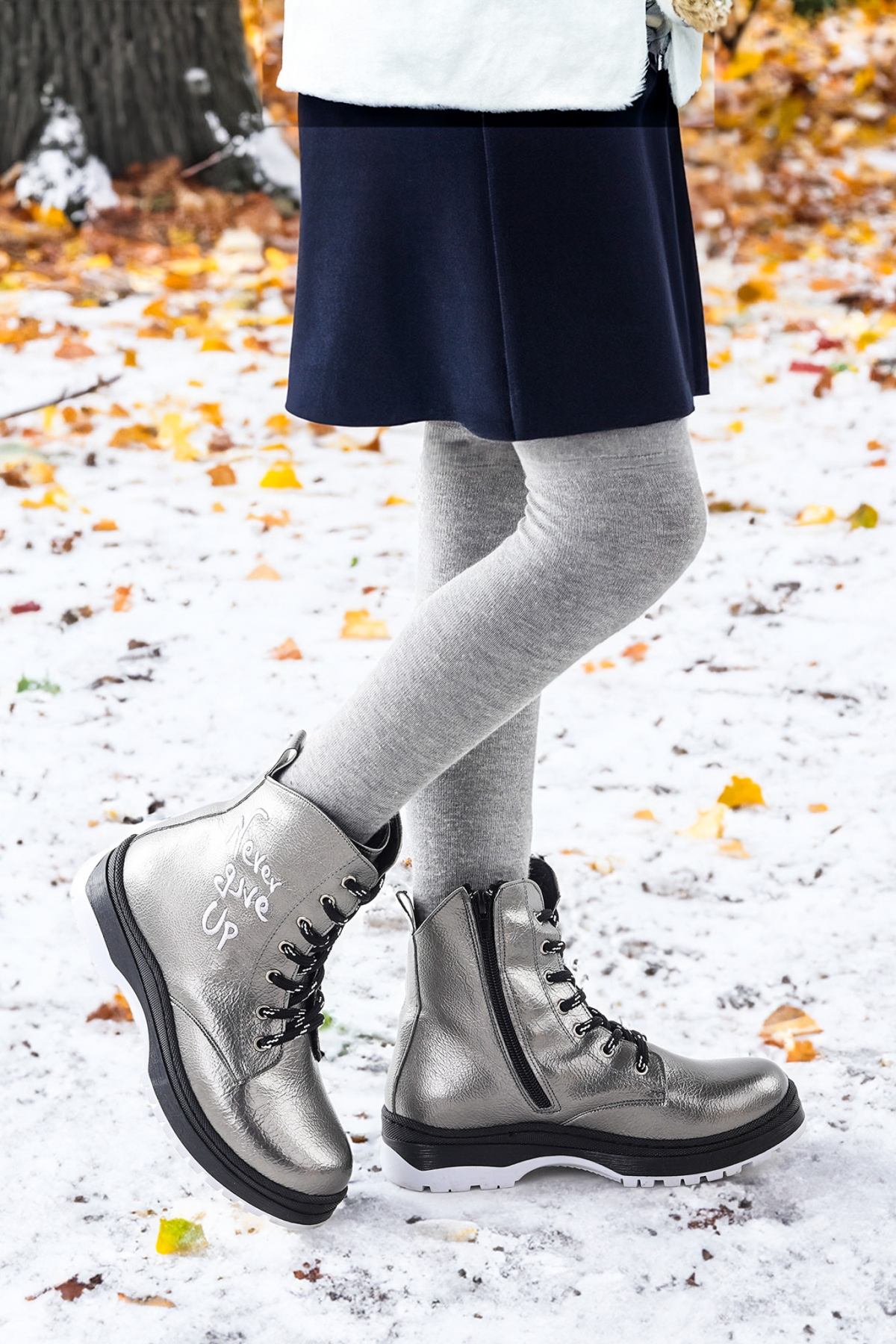 Termo Taban Kız Çocuk Bot 610 Çatlak Platin - Görsel 2