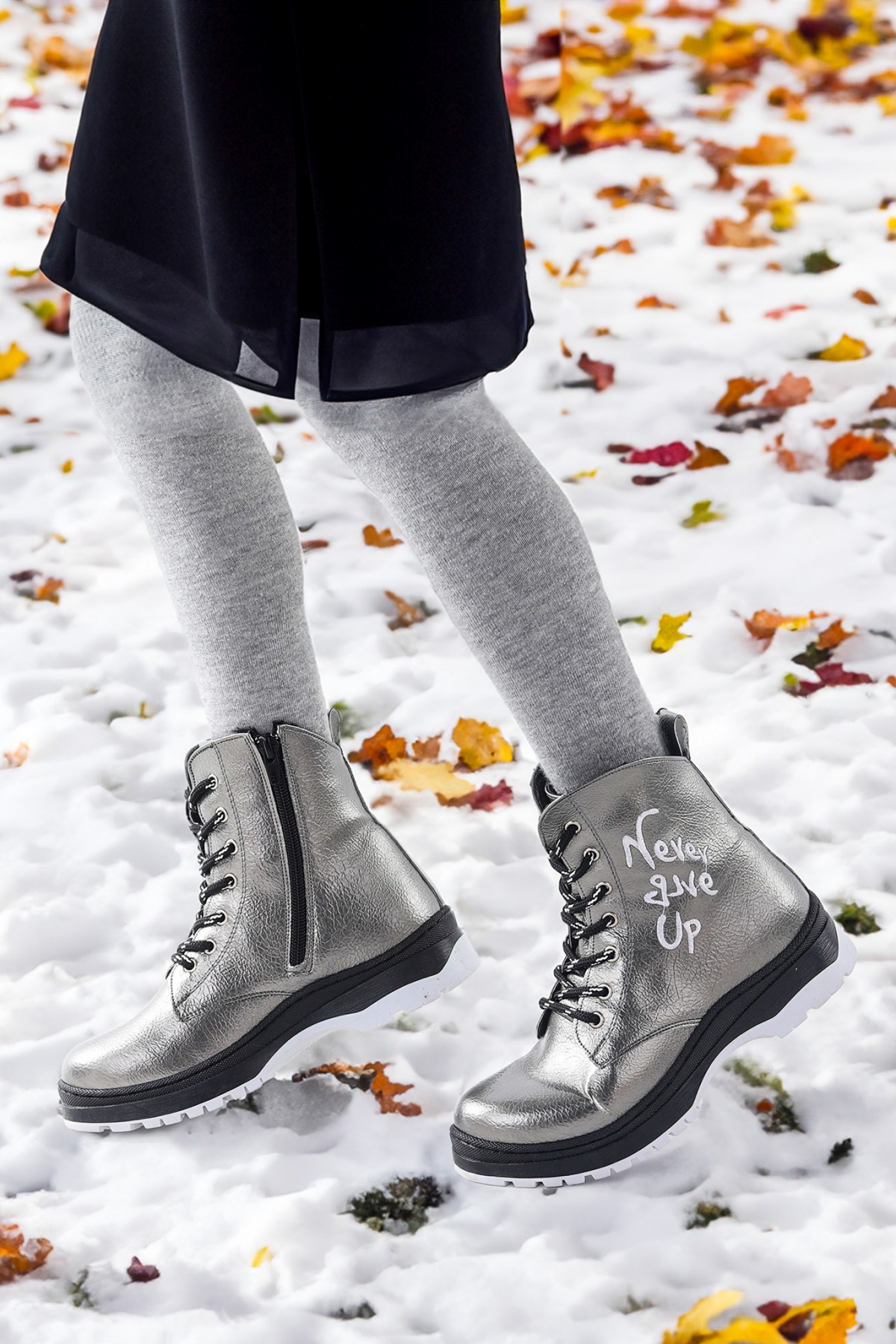 Termo Taban Kız Çocuk Bot 610 Çatlak Platin - Görsel 4