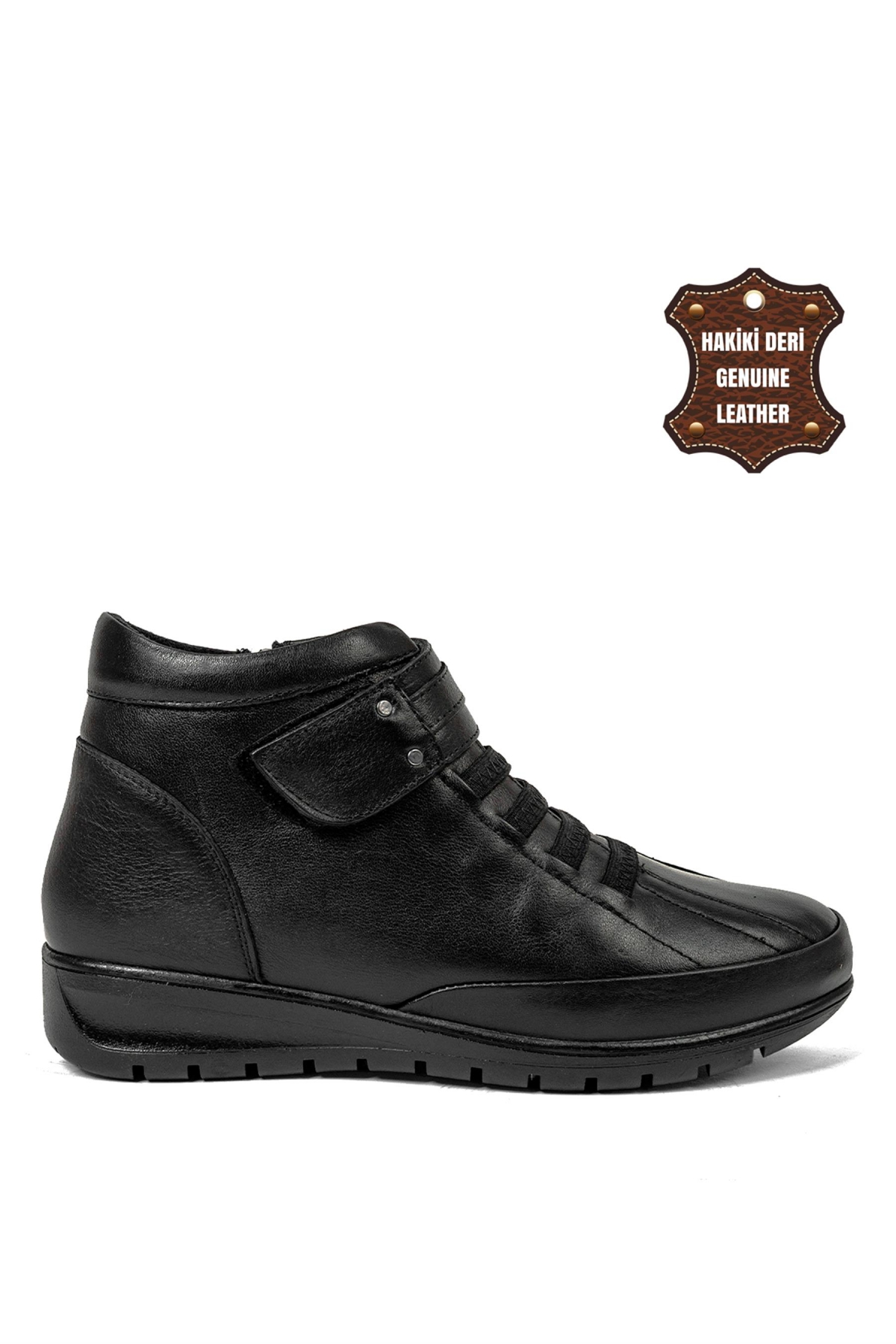 7118 Kadın Hakiki Deri Düz Bot Siyah - Görsel 2