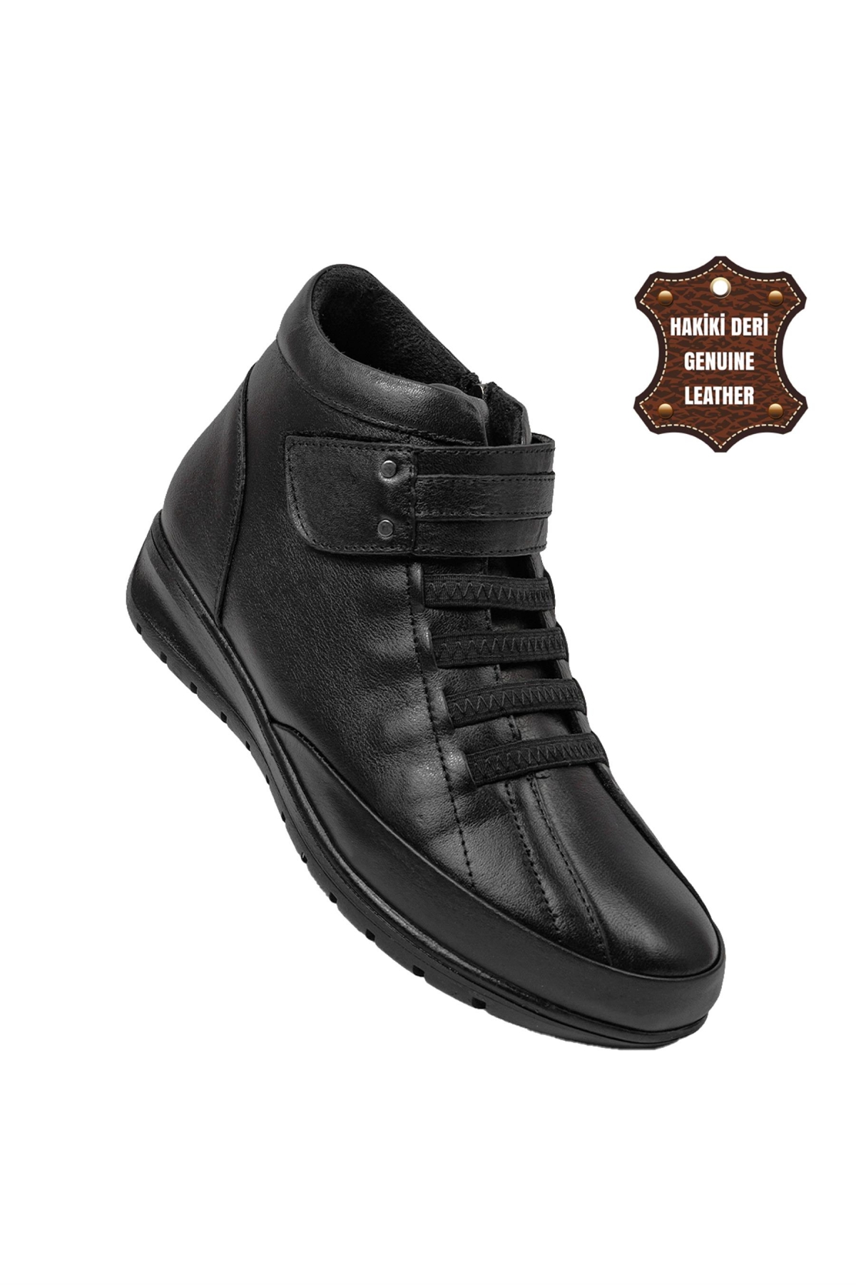 7118 Kadın Hakiki Deri Düz Bot Siyah - Görsel 5