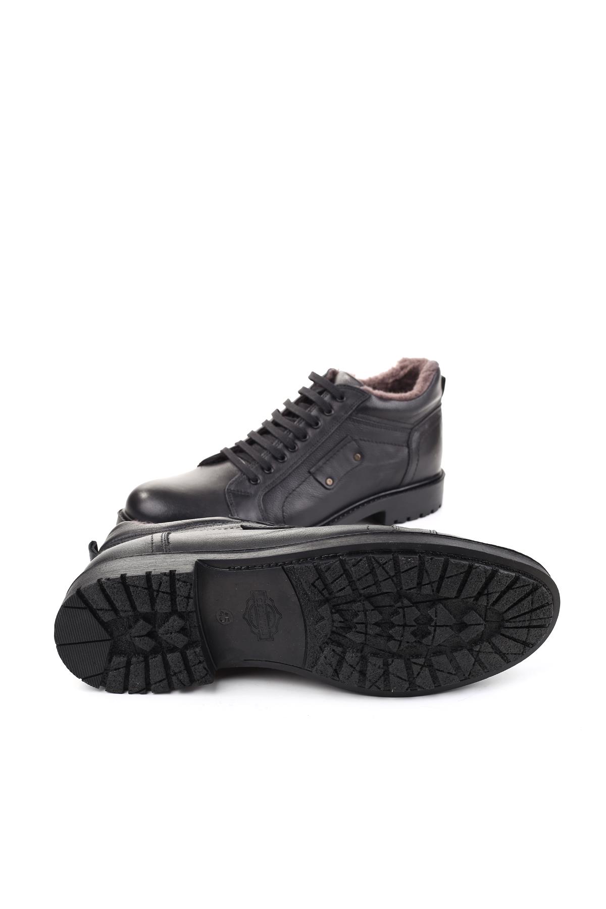 4242 Büyük Numara Hakiki Deri Erkek Kürklü Kışlık Bot - Görsel 7
