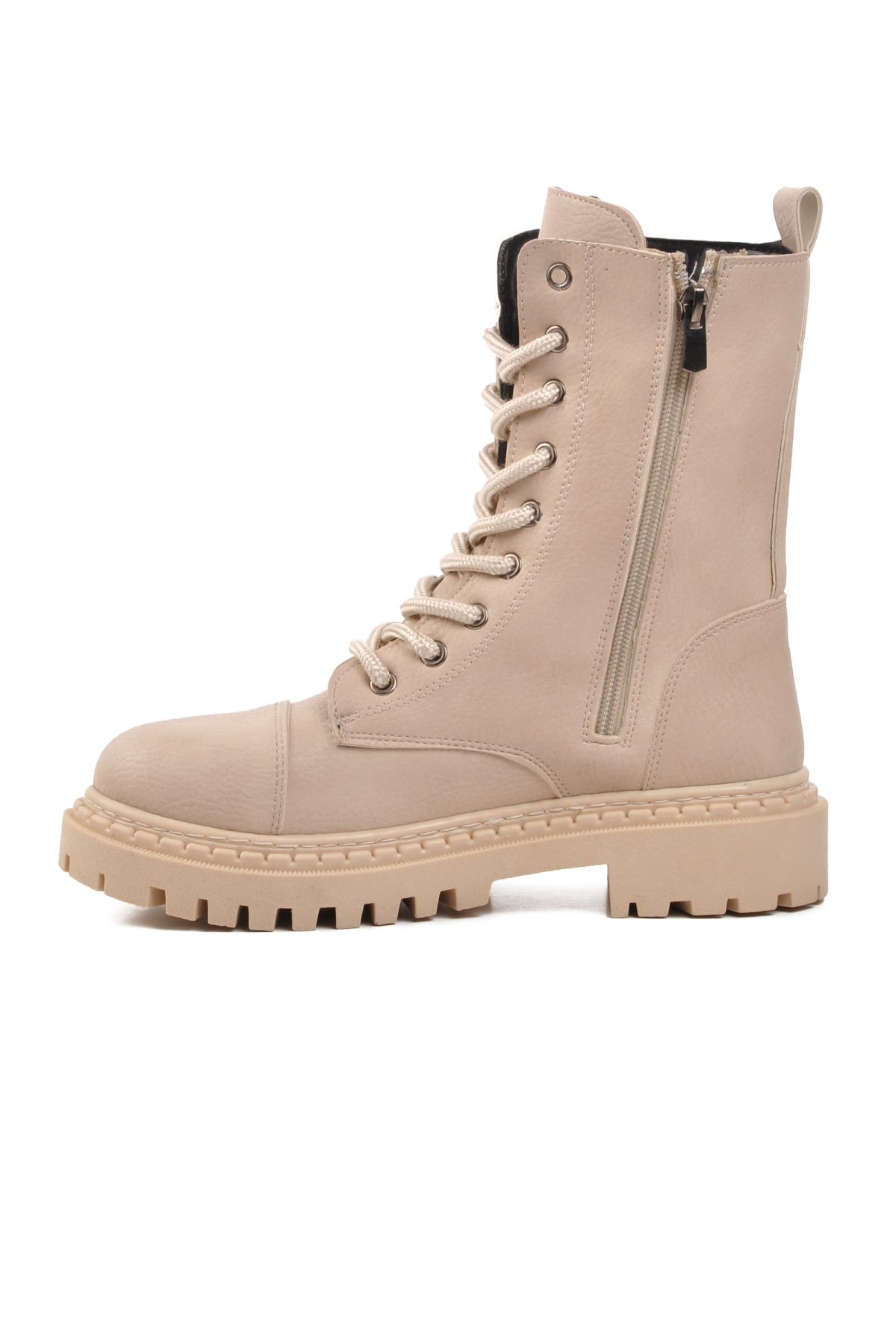 335124 Bej Süet İçi Polarlı Kadın Postal Bot - Görsel 3