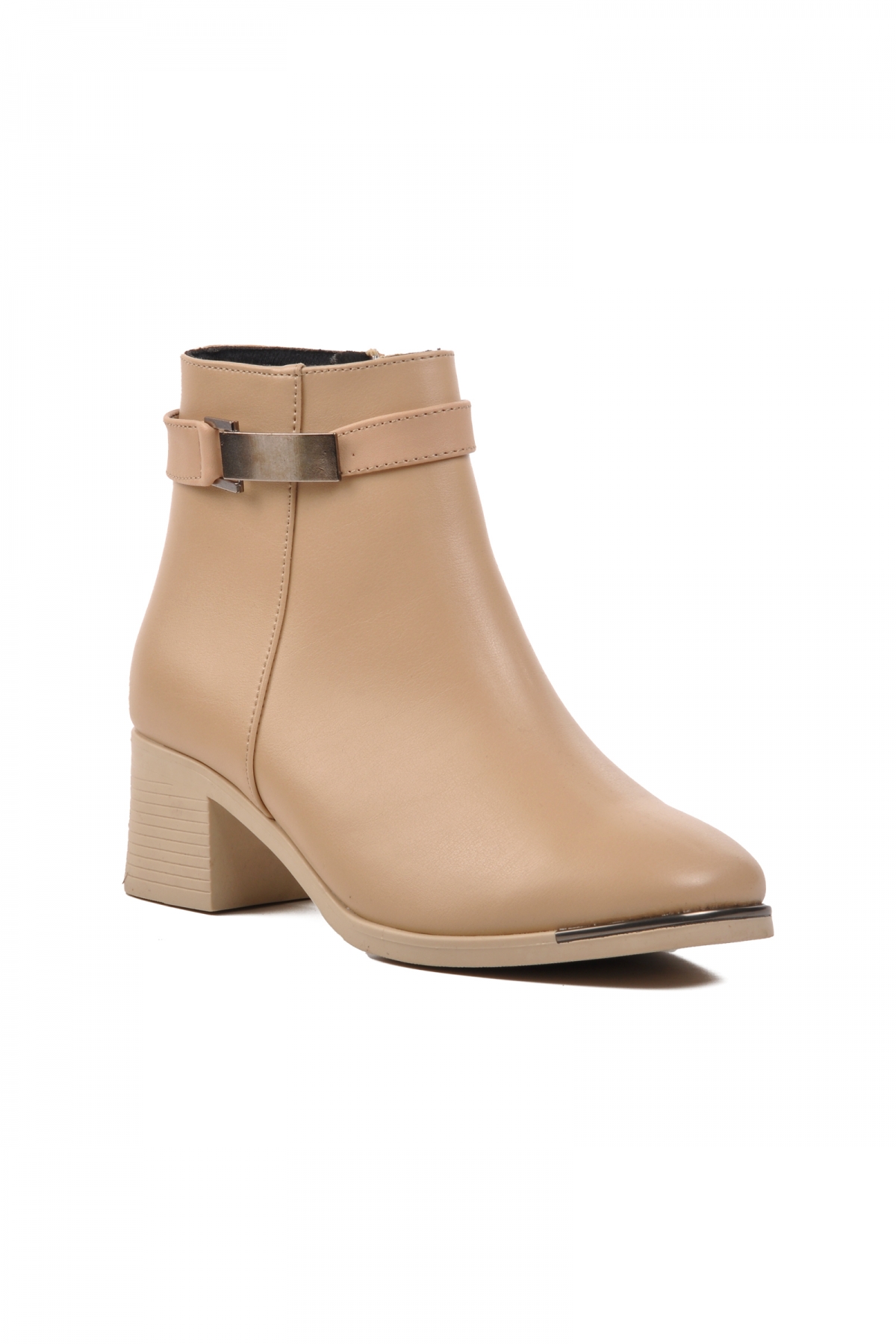 358093 Nude İçi Polarlı Kadın Topuklu Bot - Görsel 4