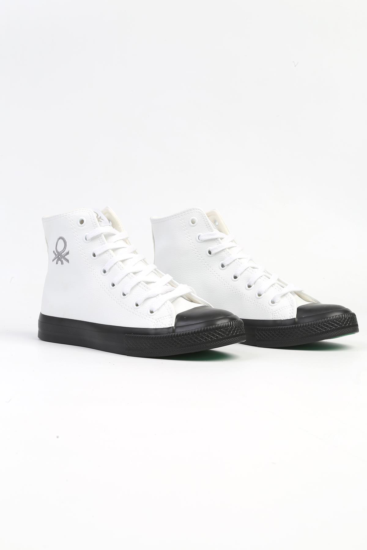 ® | BN-31044 - Beyaz Siyah-Erkek Spor Ayakkabı - Görsel 3