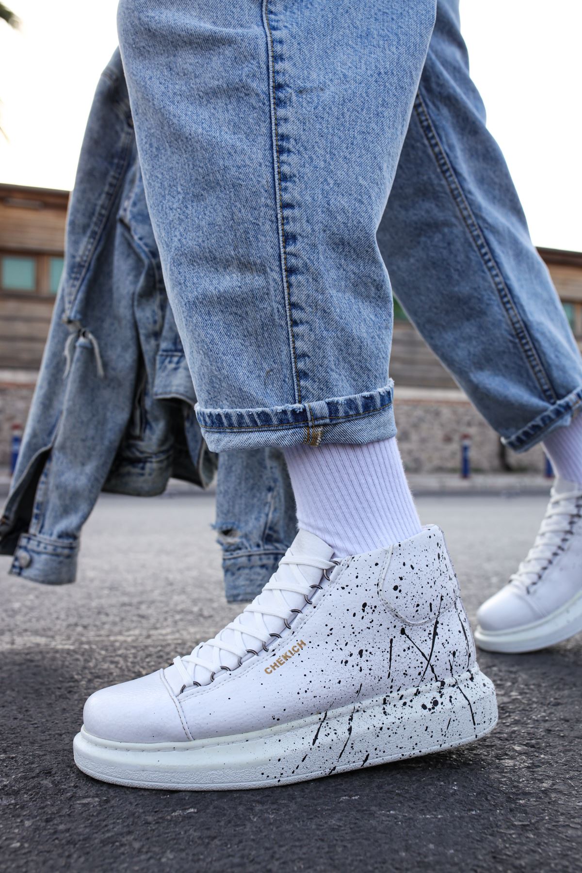 CH263 CBT Lyse Erkek Ayakkabı 454 BEYAZ / SIYAH SPLASH - Görsel 2