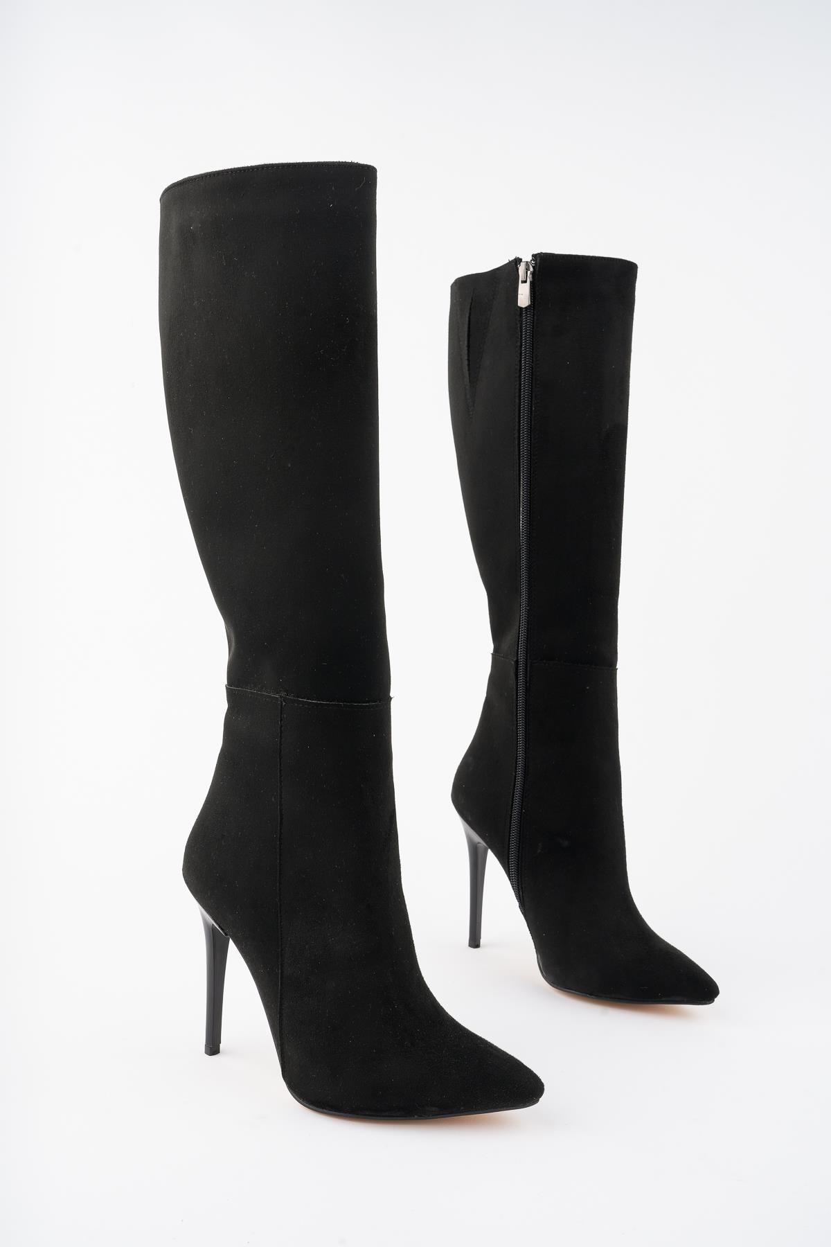 Floransa Garantili Kadın İnce Topuklu Sivri Burun Yandan Fermuarlı Çizme - Görsel 6