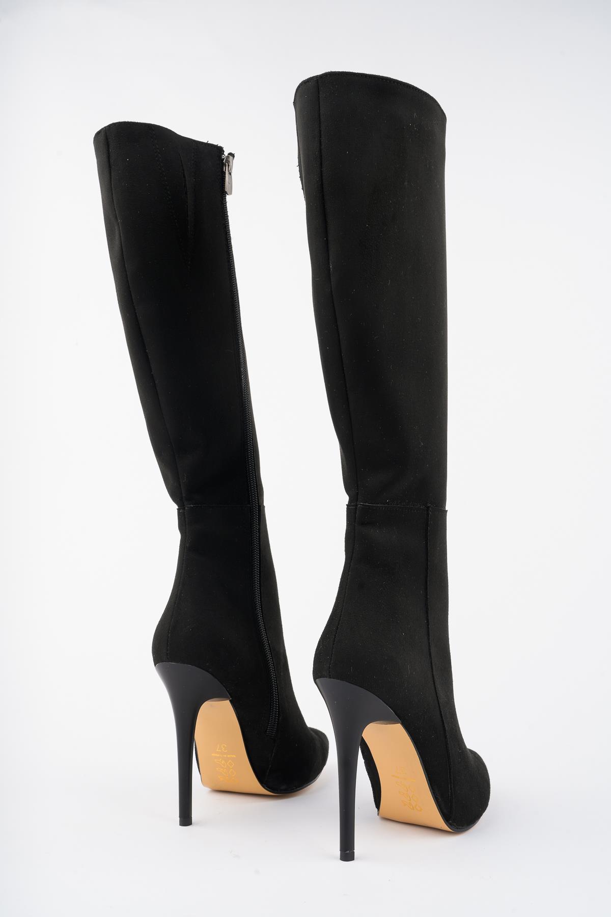 Floransa Garantili Kadın İnce Topuklu Sivri Burun Yandan Fermuarlı Çizme - Görsel 8