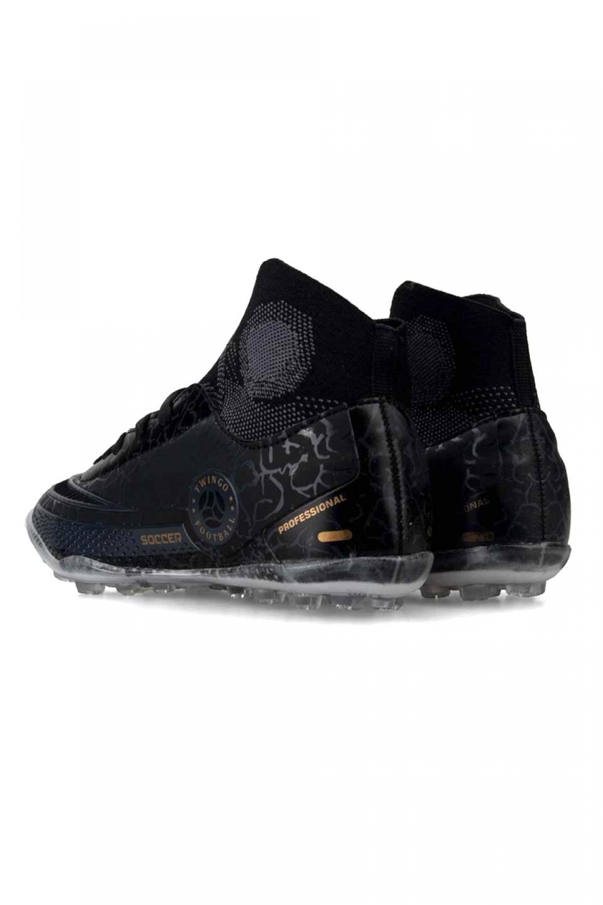 Çoraplı Bilekli Boğazlı Krampon Futbol Ayakkabısı SİYAH - Görsel 6