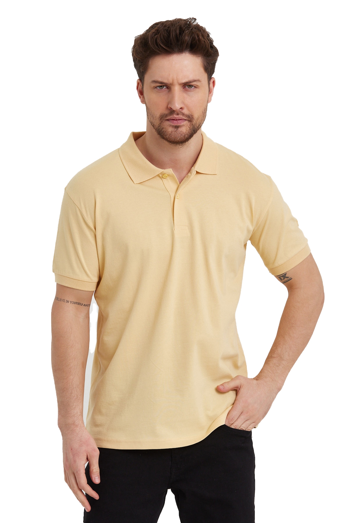 Erkek Lycralı Pike Polo Yaka T-shirt RD23YE328702