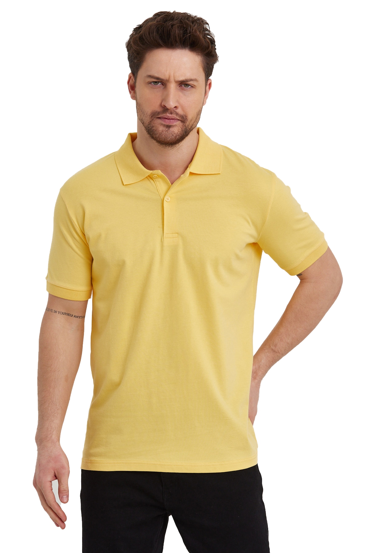 Erkek Lycralı Pike Polo Yaka T-shirt RD23YE328702