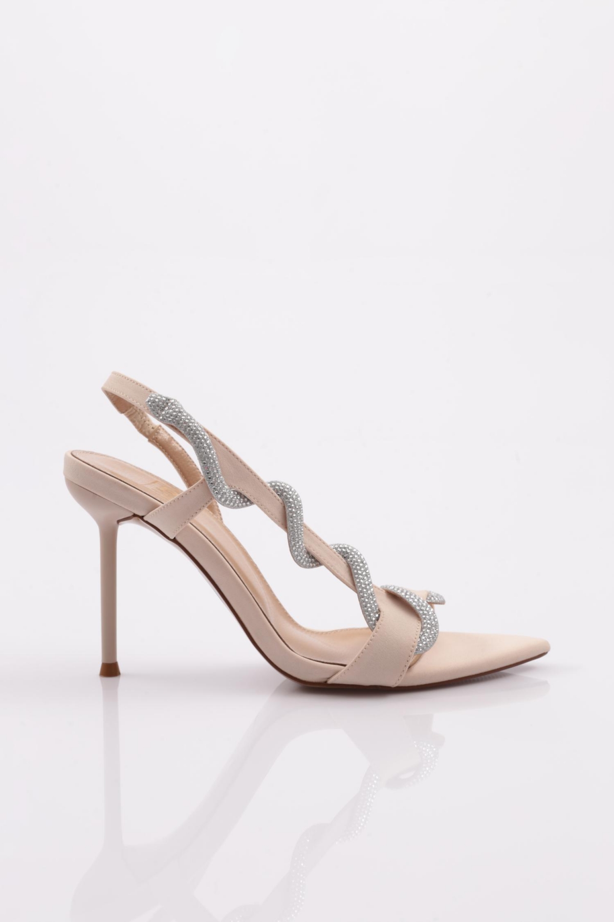 01006 Kadin Burgulu Taş İpli Topuklu - Görsel 6