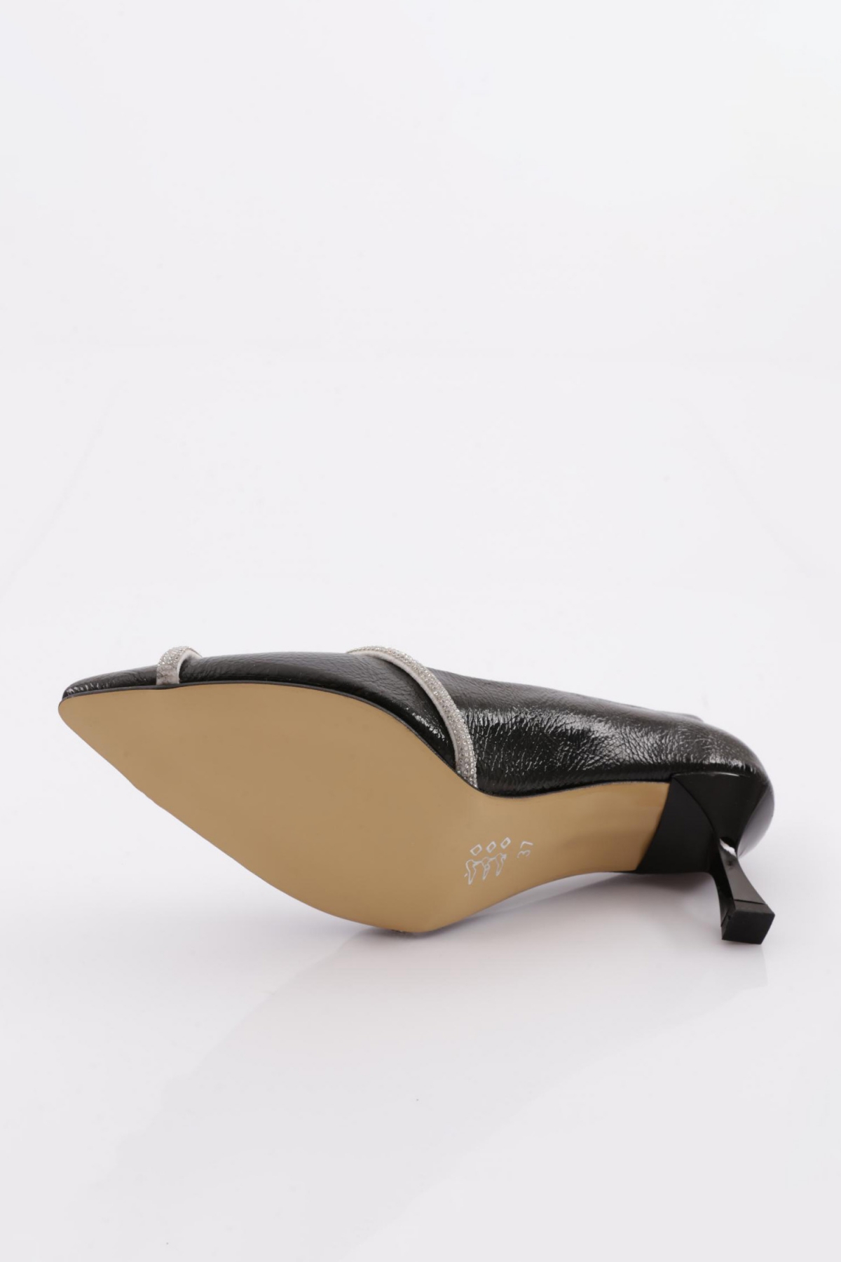 Fb-46 Kadin Silver Taşli Bantli Topuklu Ayakkabi - Görsel 6