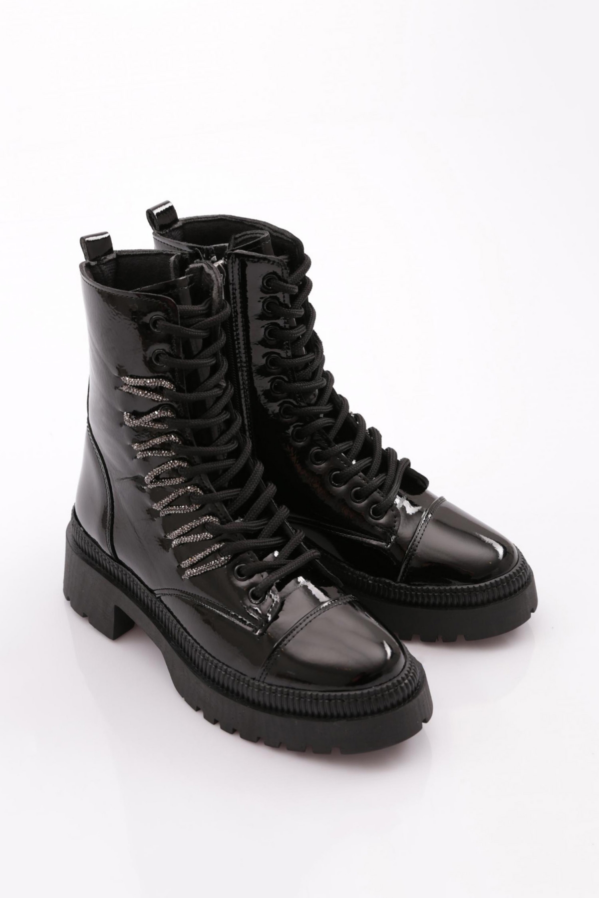 K9075 Kadin Bağcikli Silver Taş Bağcikli Bot - Görsel 3