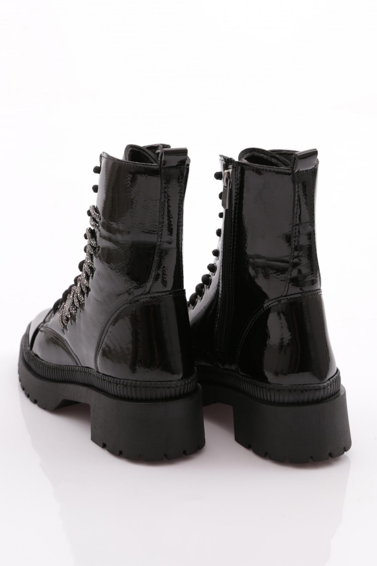 K9075 Kadin Bağcikli Silver Taş Bağcikli Bot - Görsel 4
