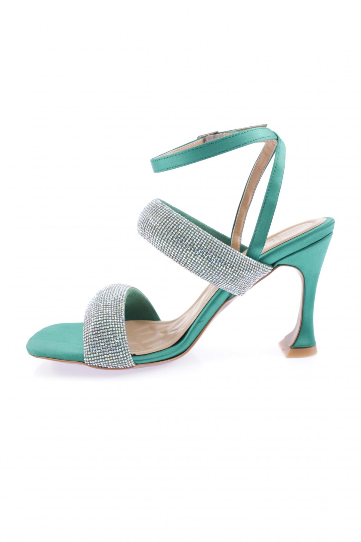 8033-23Y Kadin Silver Taş Bantli Bilekten Bağli Topuklu Ayakkabi - Görsel 4