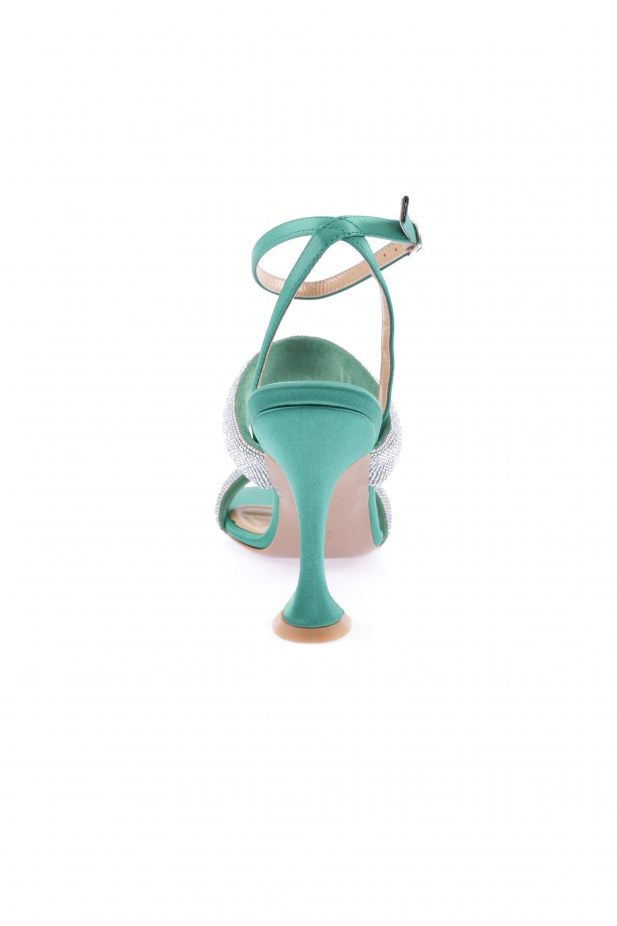 8033-23Y Kadin Silver Taş Bantli Bilekten Bağli Topuklu Ayakkabi - Görsel 5