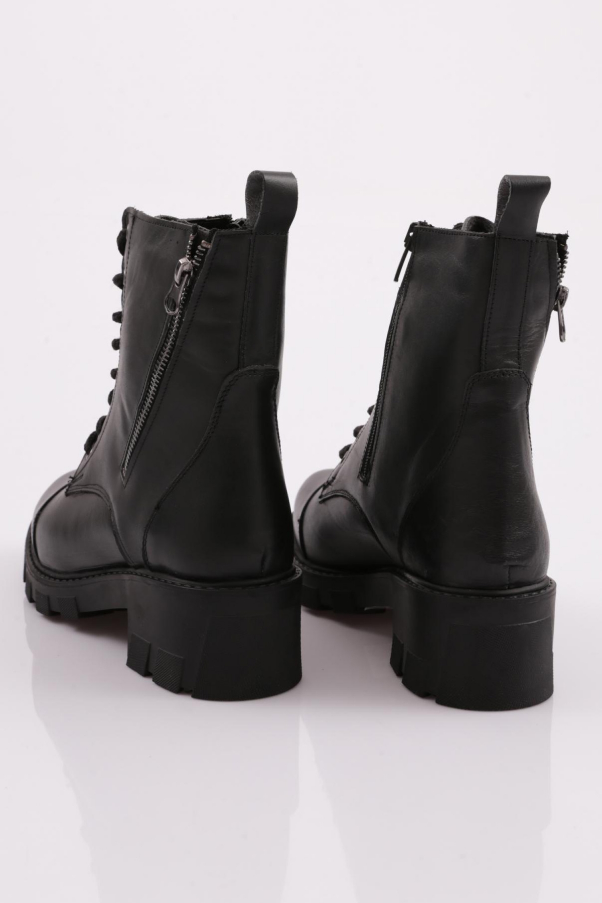 Dgn Dgn Siyah Madrit-04K Kadin 22K Bağcikli Diş Fermuarli Postal Bot | Flo Siyah - 4. görsel