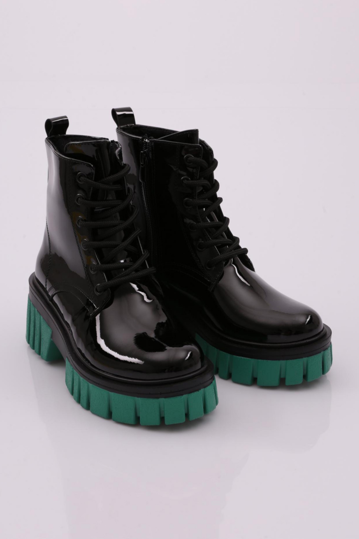 Es805 Kadin Kalin Taban Bağcikli Topuklu Bot - Görsel 3