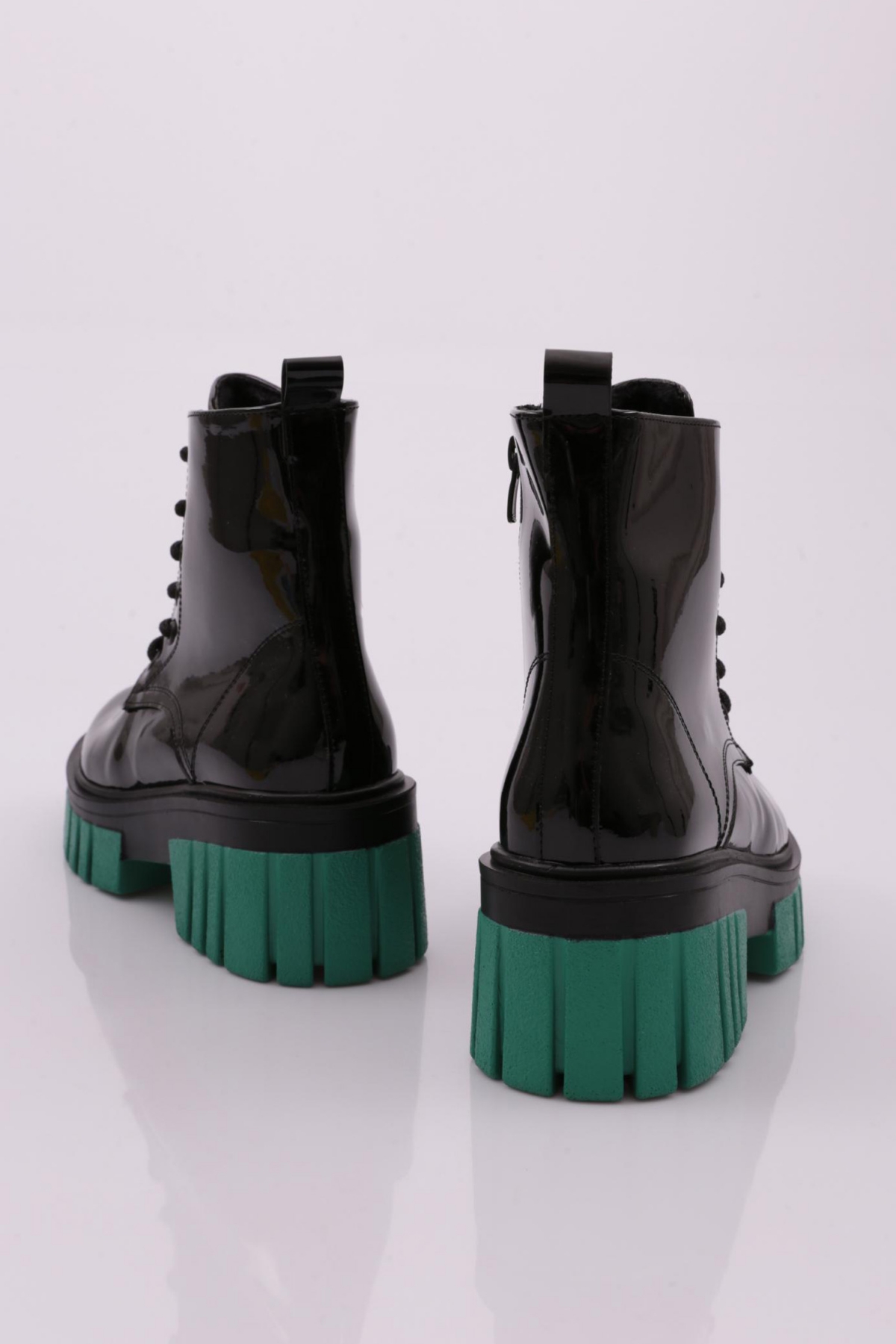 Es805 Kadin Kalin Taban Bağcikli Topuklu Bot - Görsel 4