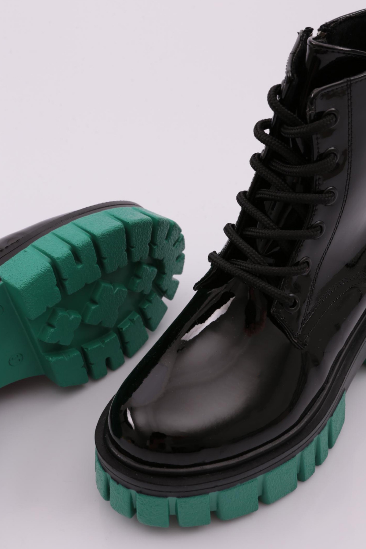 Es805 Kadin Kalin Taban Bağcikli Topuklu Bot - Görsel 5