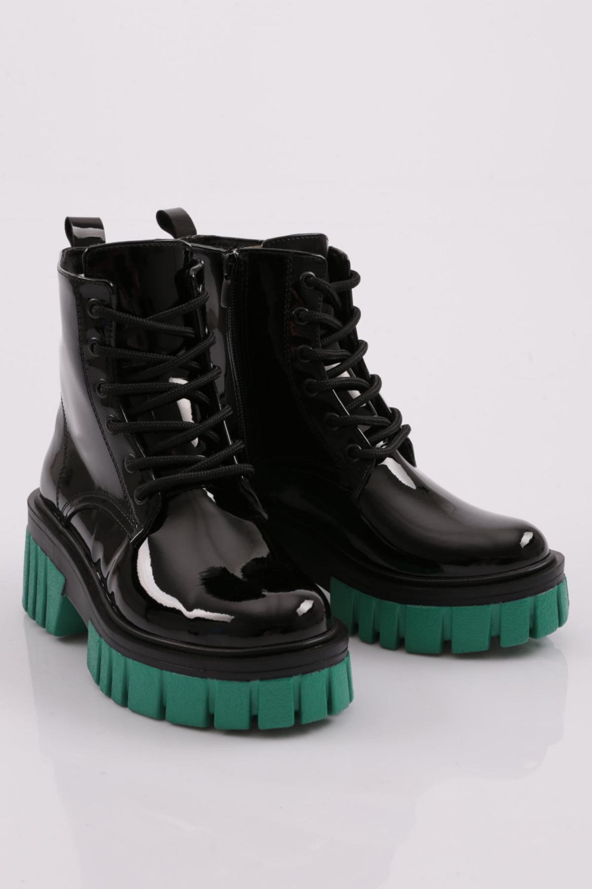 Es805 Kadin Kalin Taban Bağcikli Topuklu Bot - Görsel 3