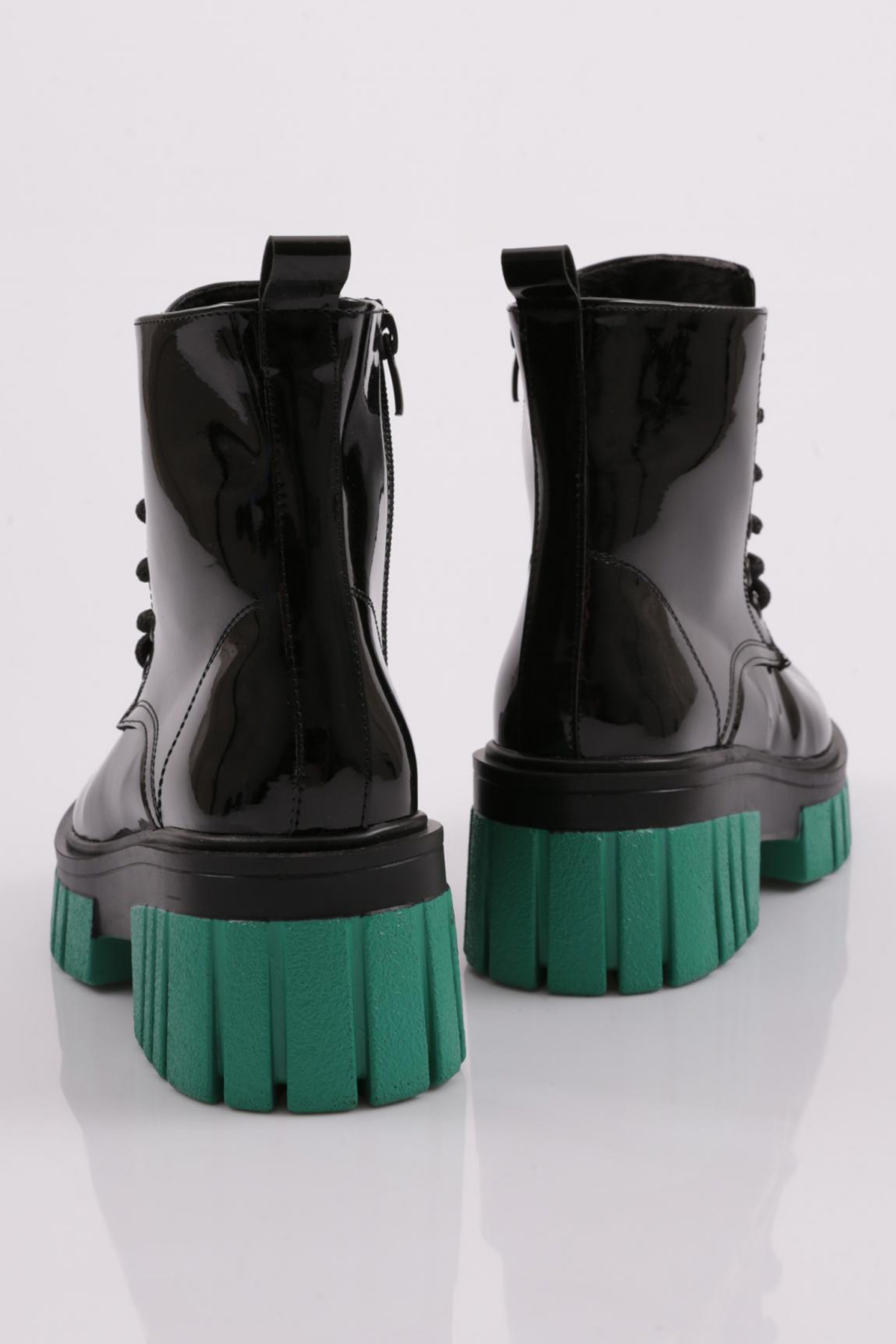 Es805 Kadin Kalin Taban Bağcikli Topuklu Bot - Görsel 4